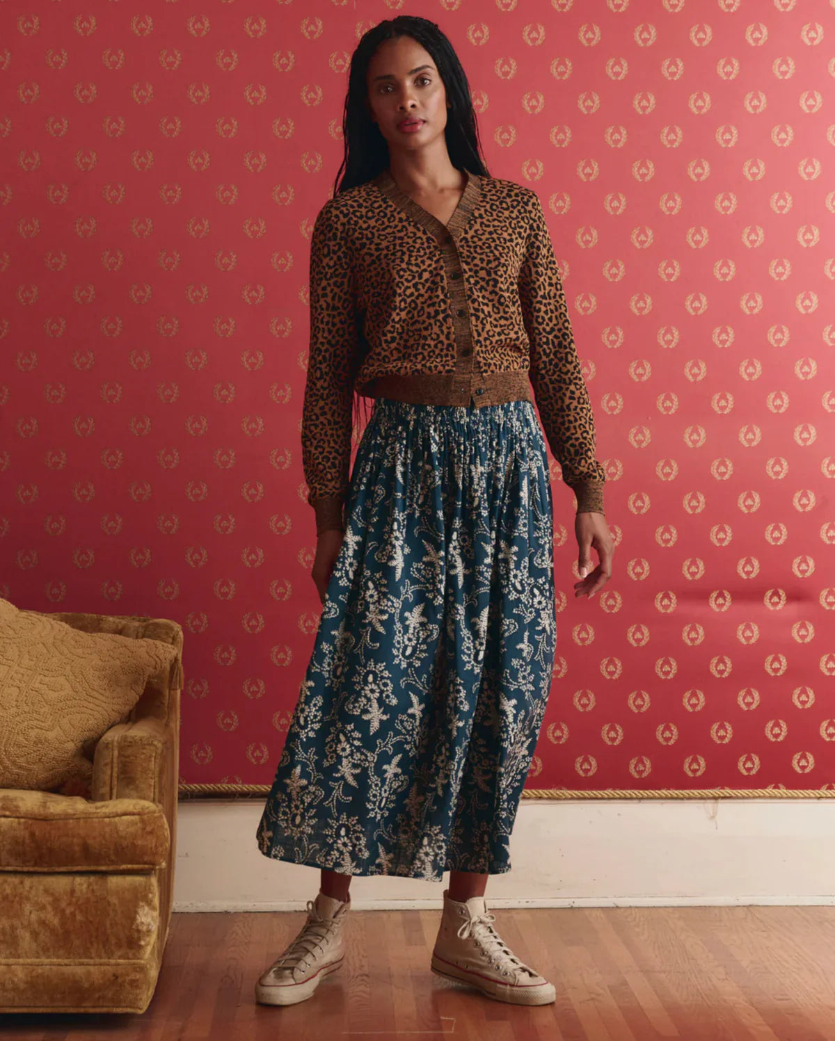The Viola Skirt - Indigo Bandana