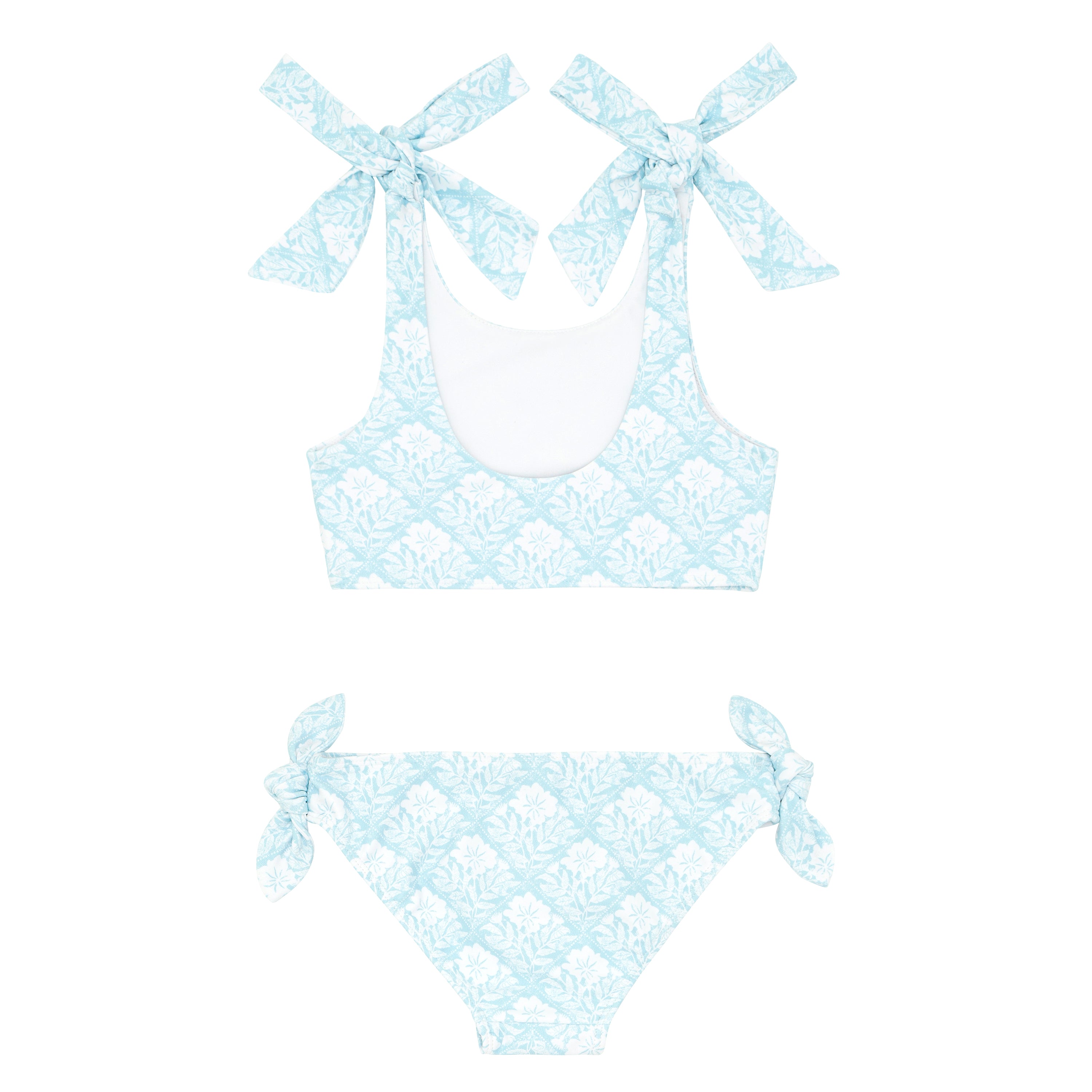 Girls Hibiscus Quilt Tie Knot Bikini