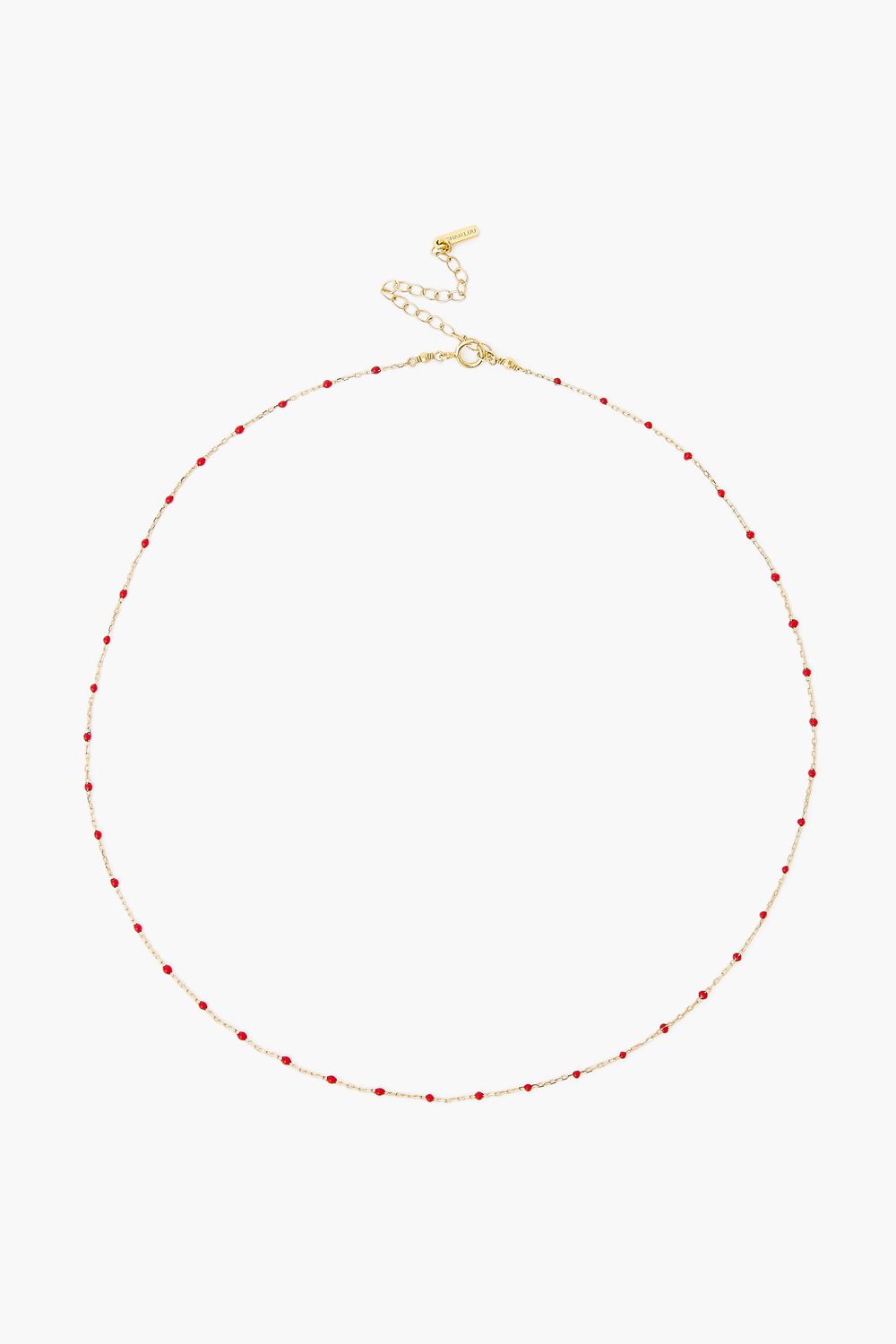 Enamel Beaded Necklace - Poppy Red