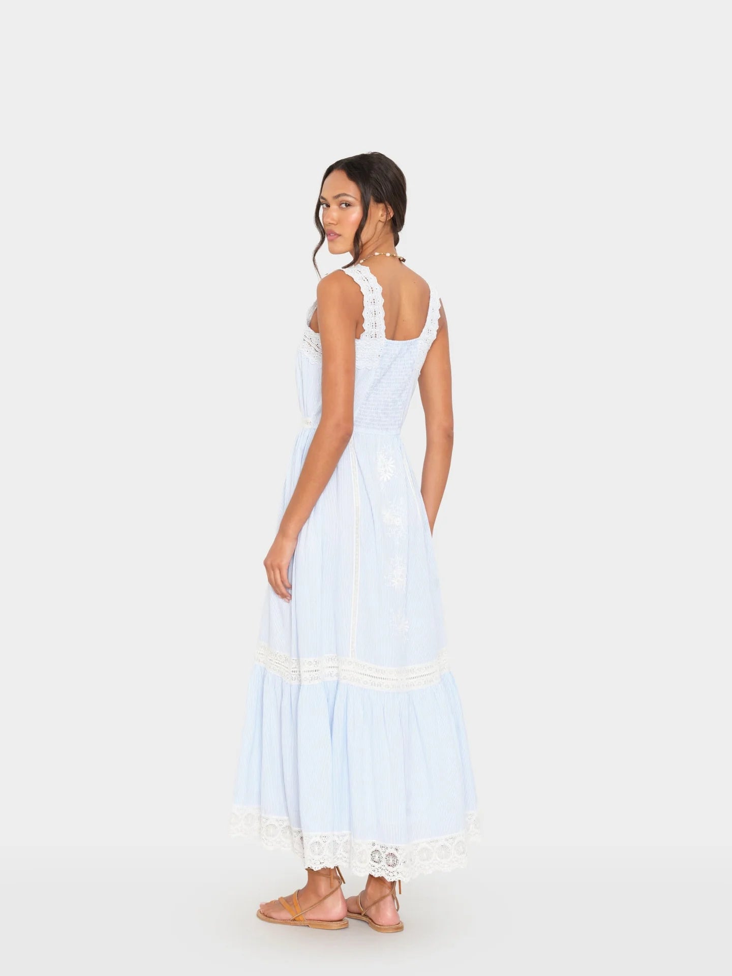 Anita Dress - Blue White Stripe