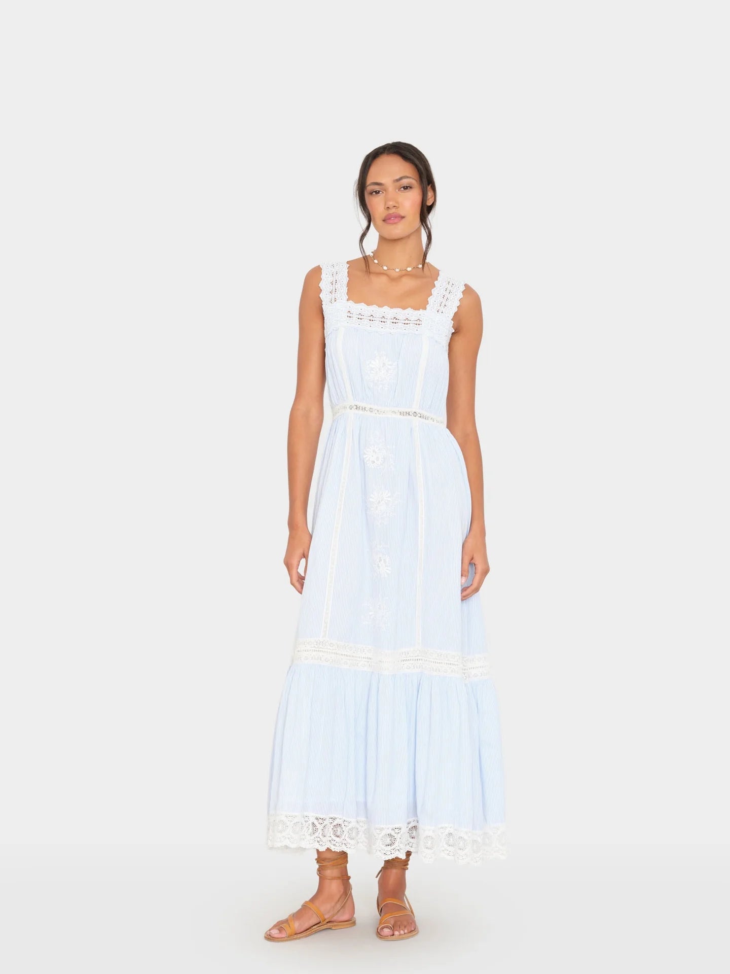 Anita Dress - Blue White Stripe