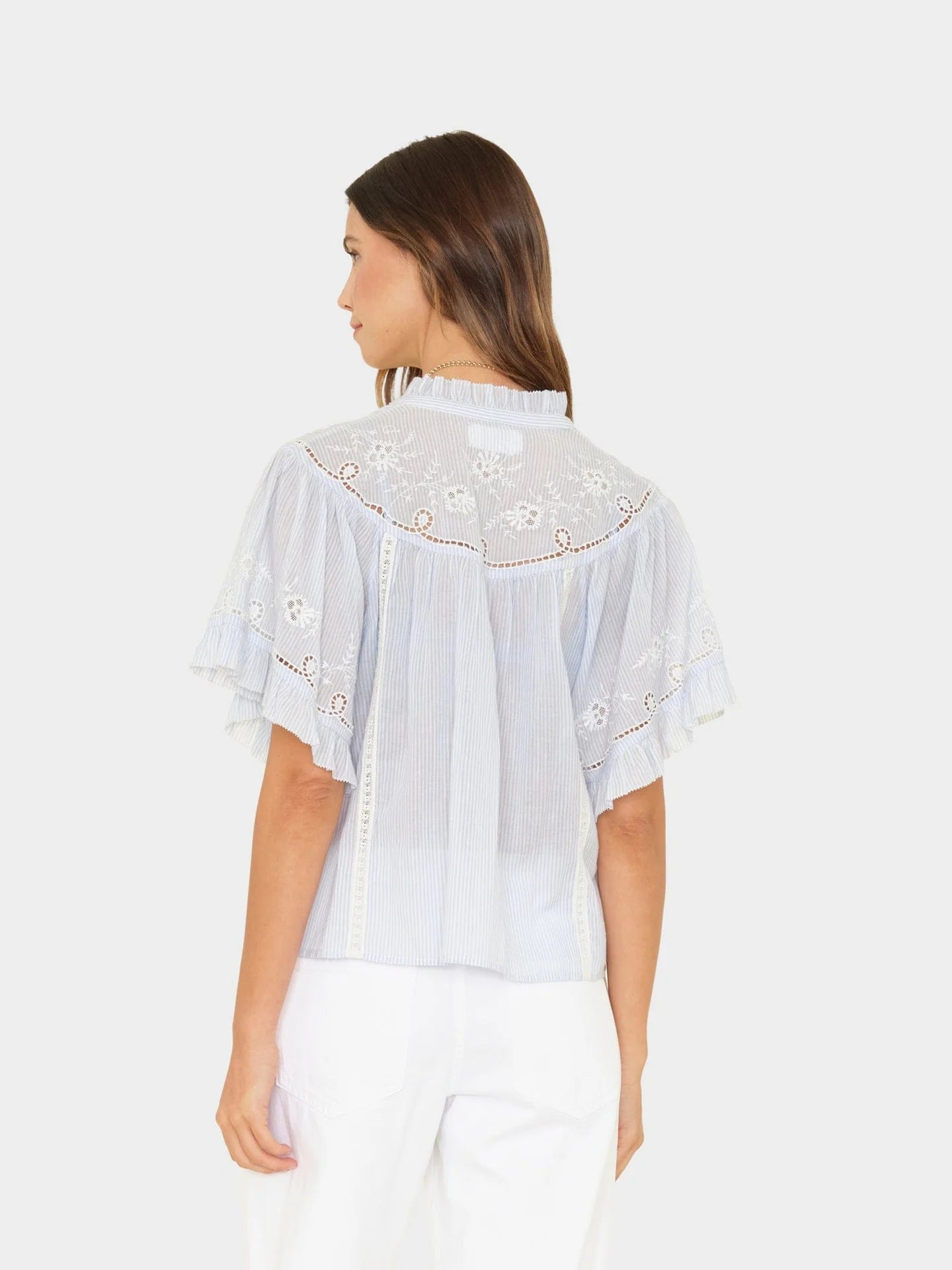 Mae Shirt - Blue White Stripe