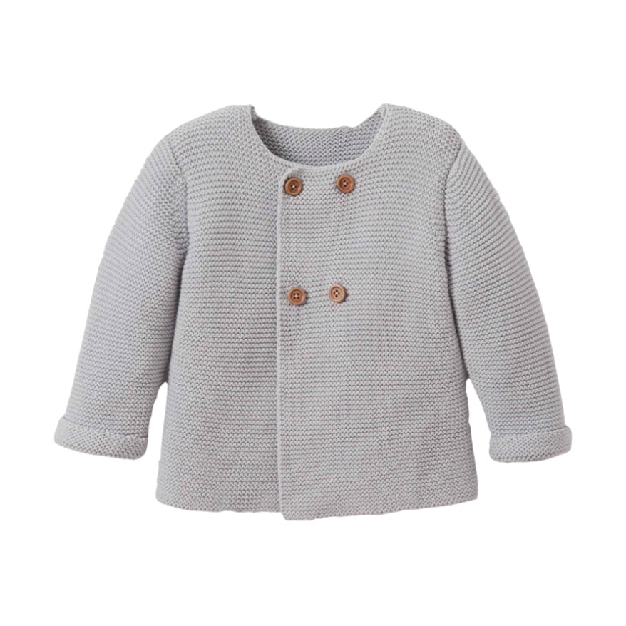 Knit Baby Cardigan - Gray