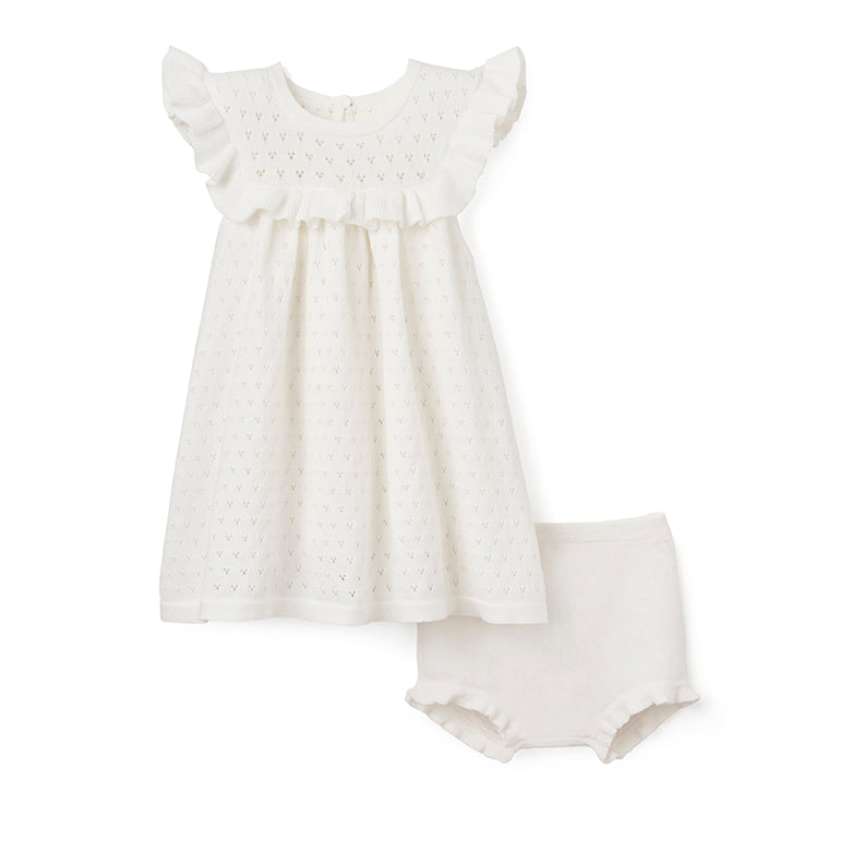 Pointelle Flutter Dress and Bloomers