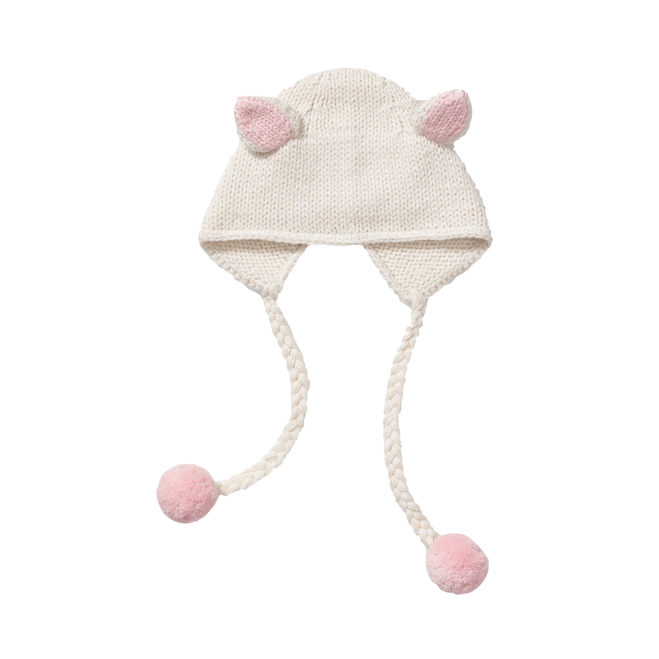 Bunny Hat- Ivory/Pink Powder