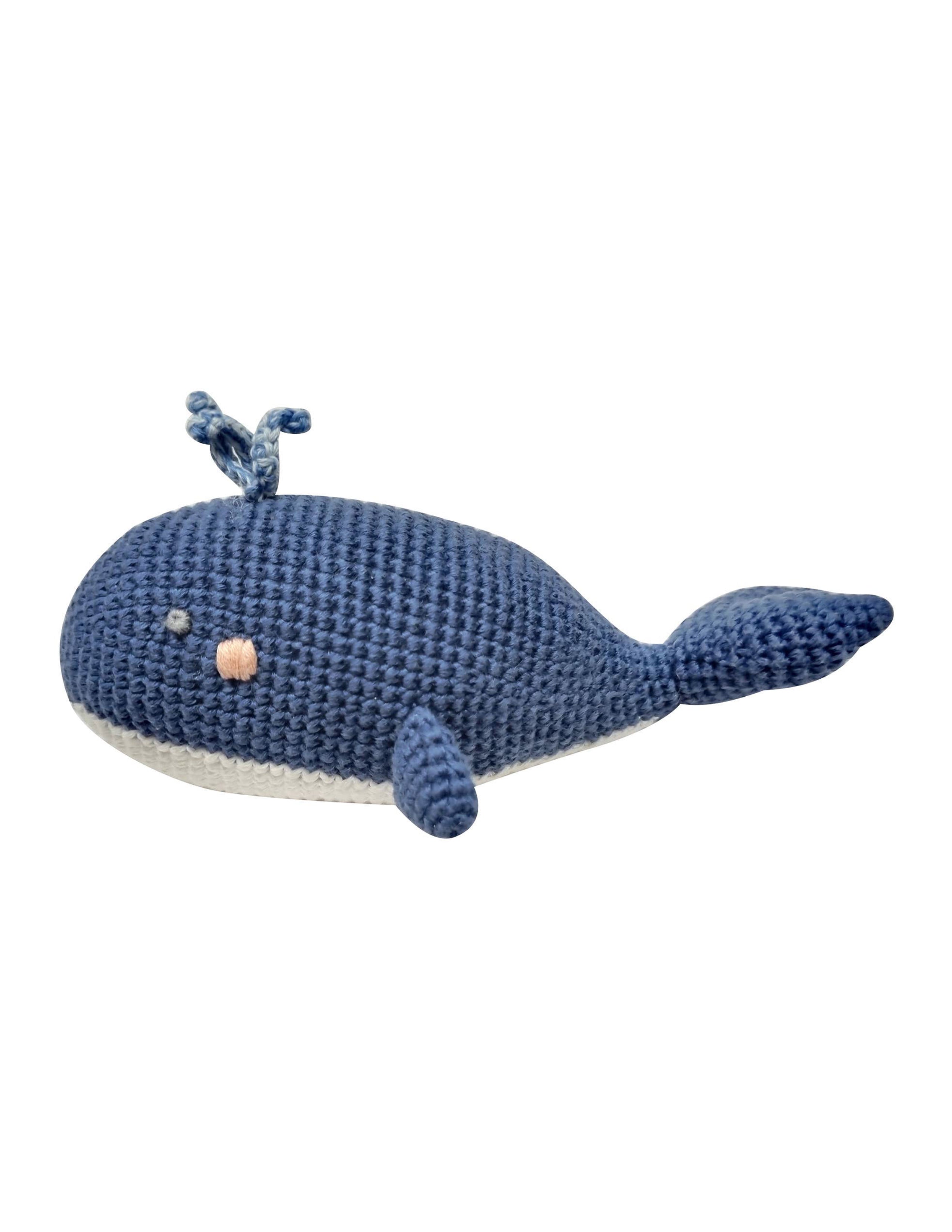 Crochet Wilbert Whale Rattle Toy