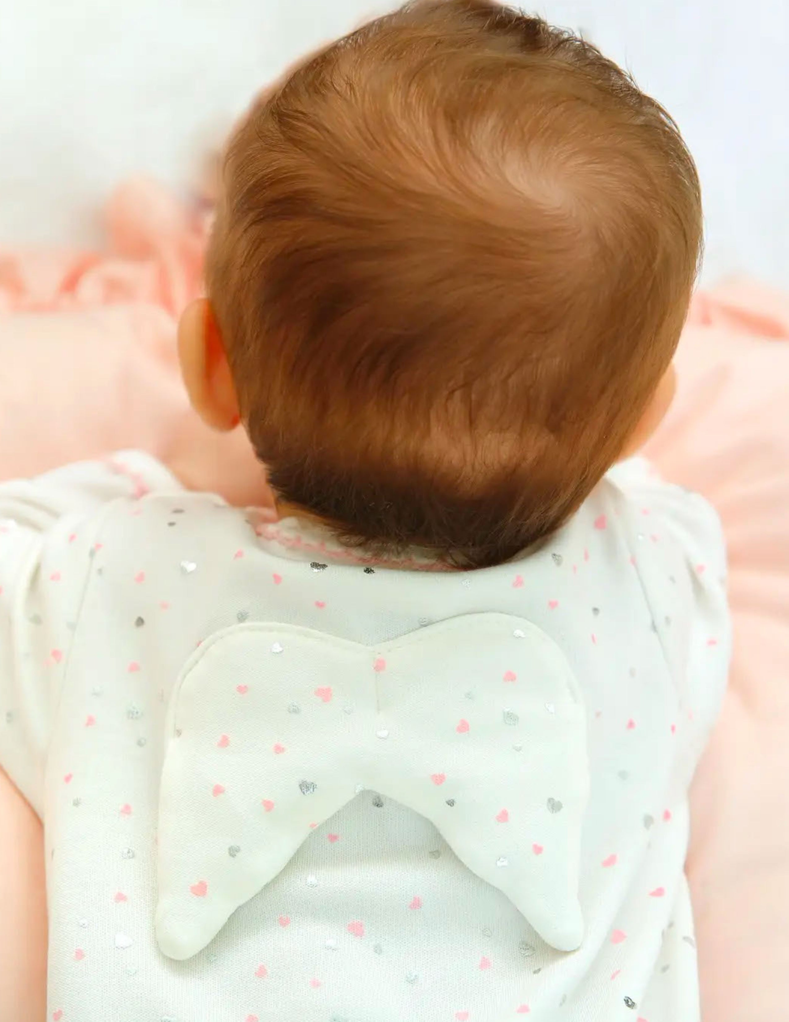 Silver and Pink Heart Angel Babygro