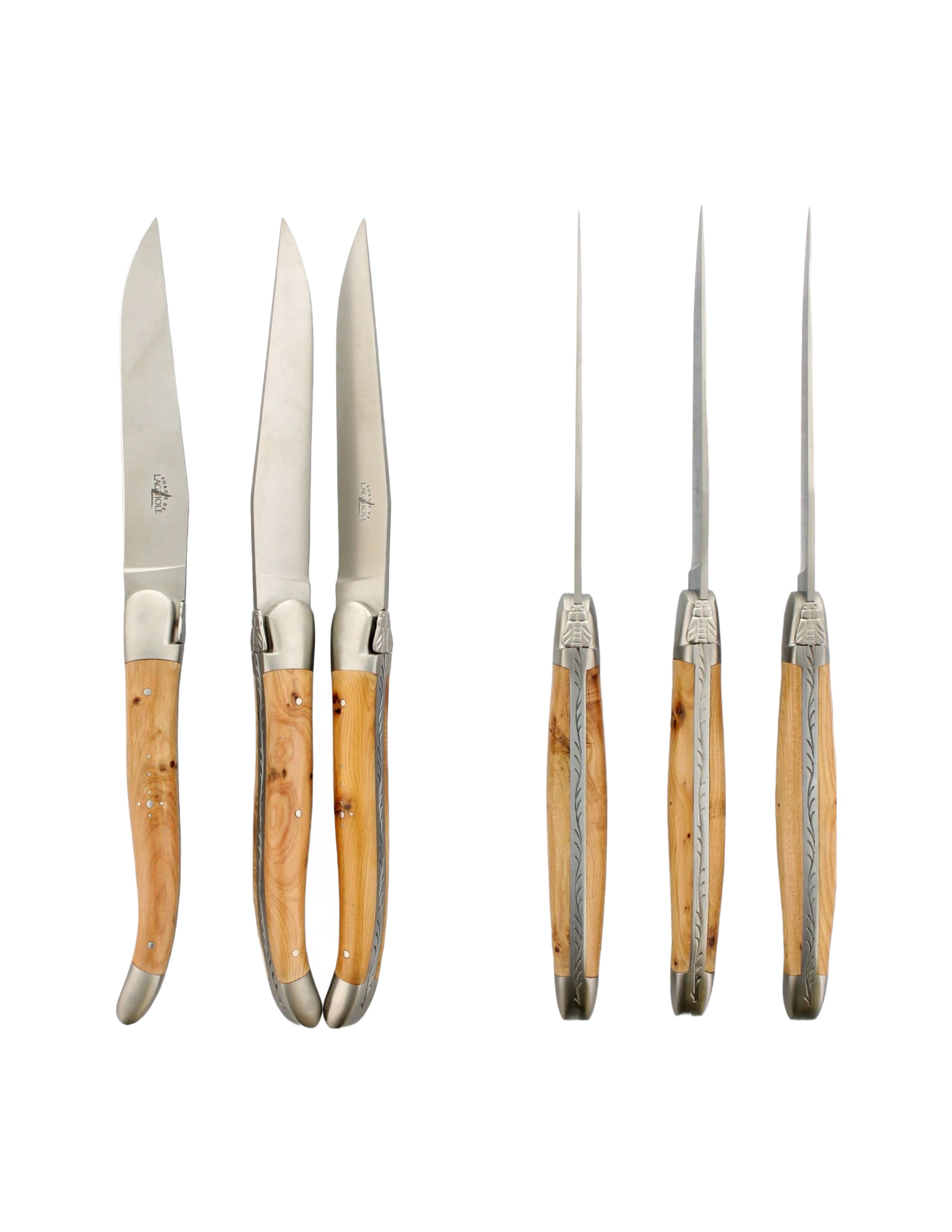 Laguiole Steak Knives Set of 6 – Juniper wood