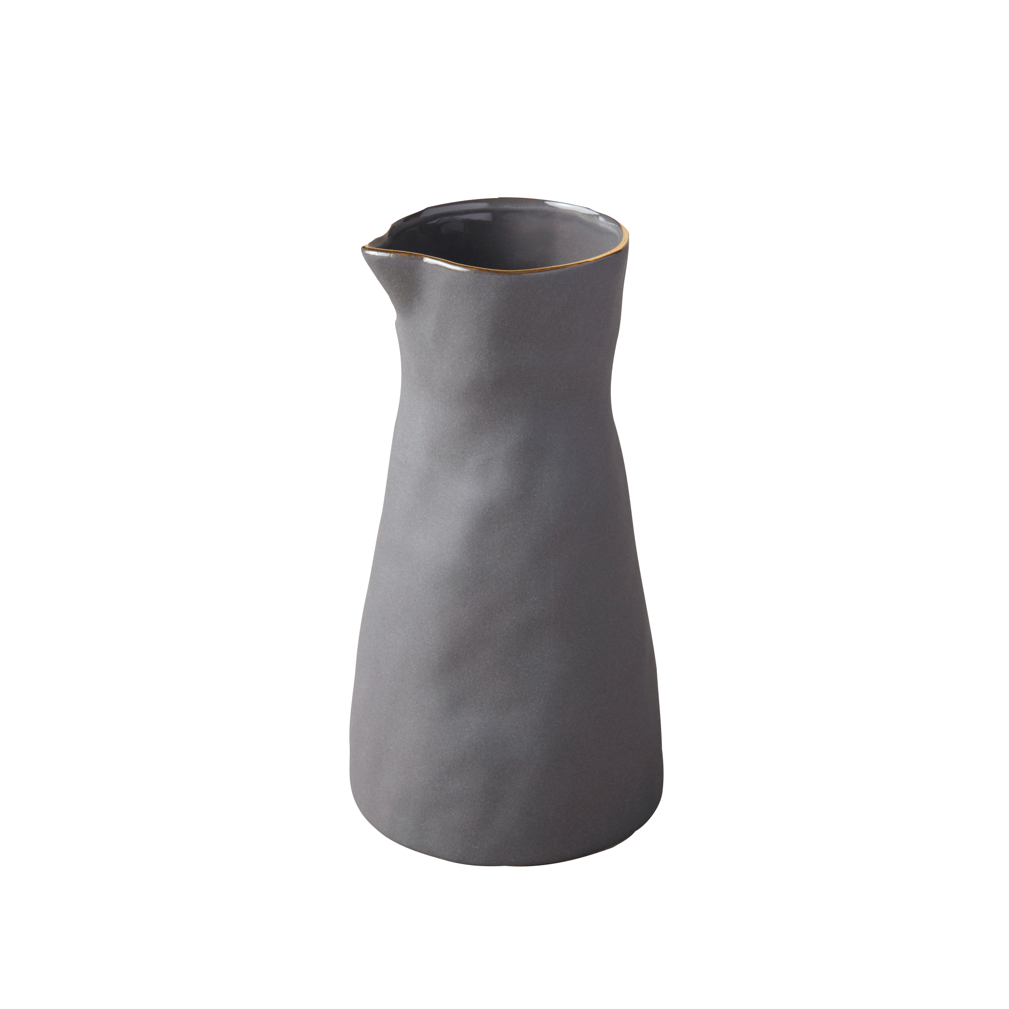 Gold Rim Stoneware Carafe Small- Slate