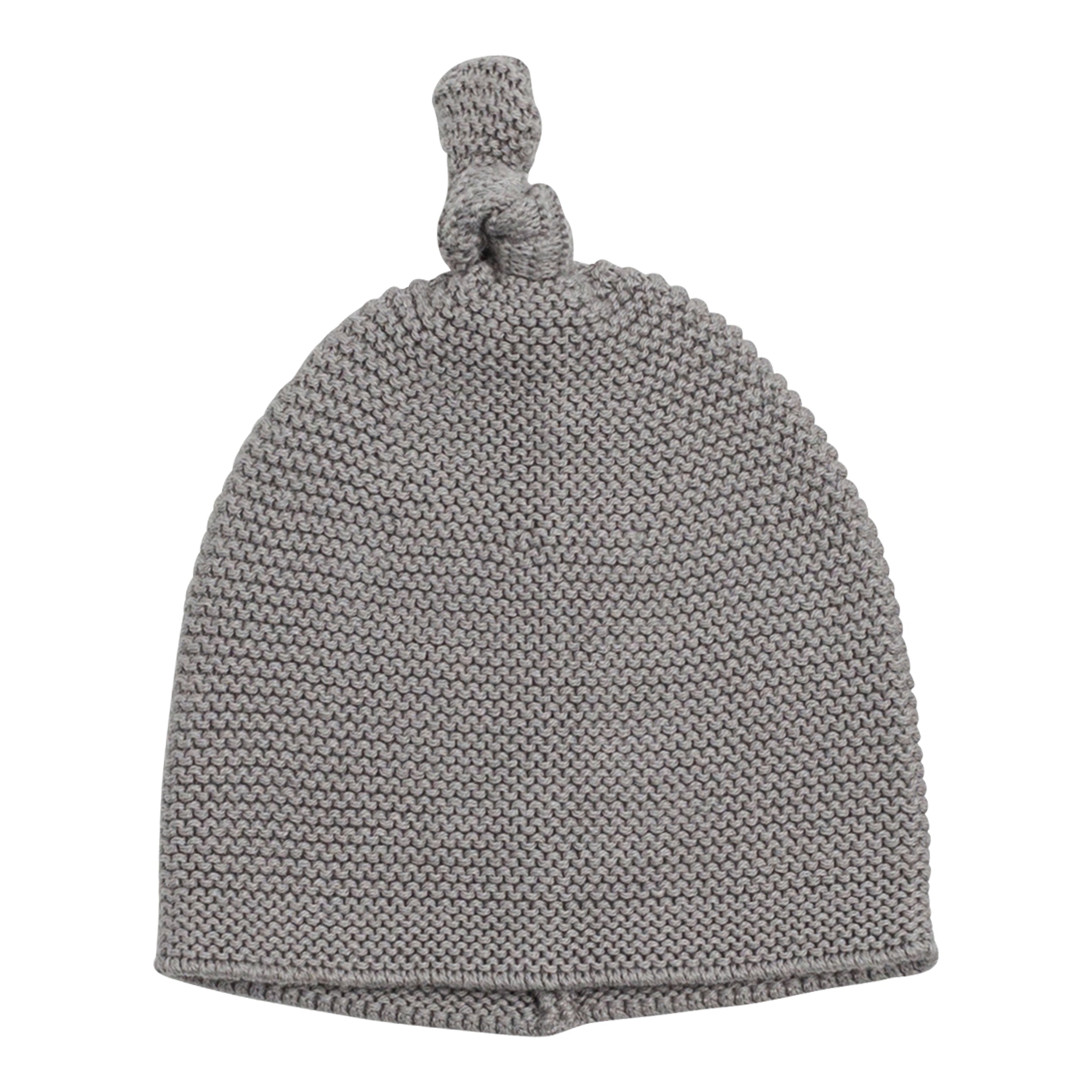 Cozy Top Knot Baby Hat - Gray