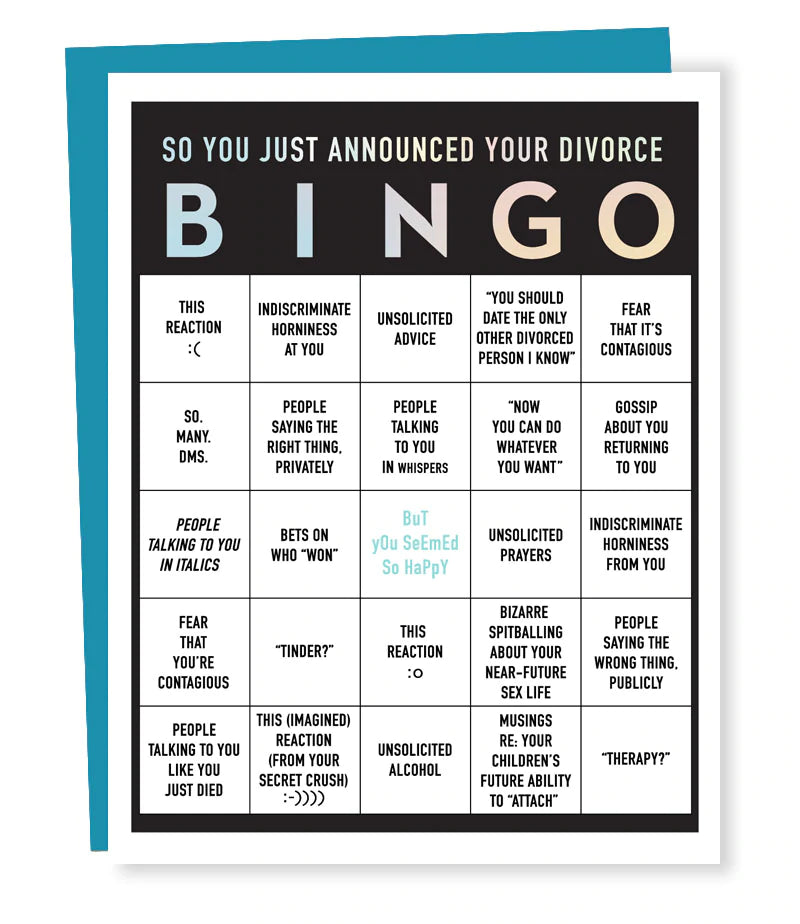 Divorce Bingo Card