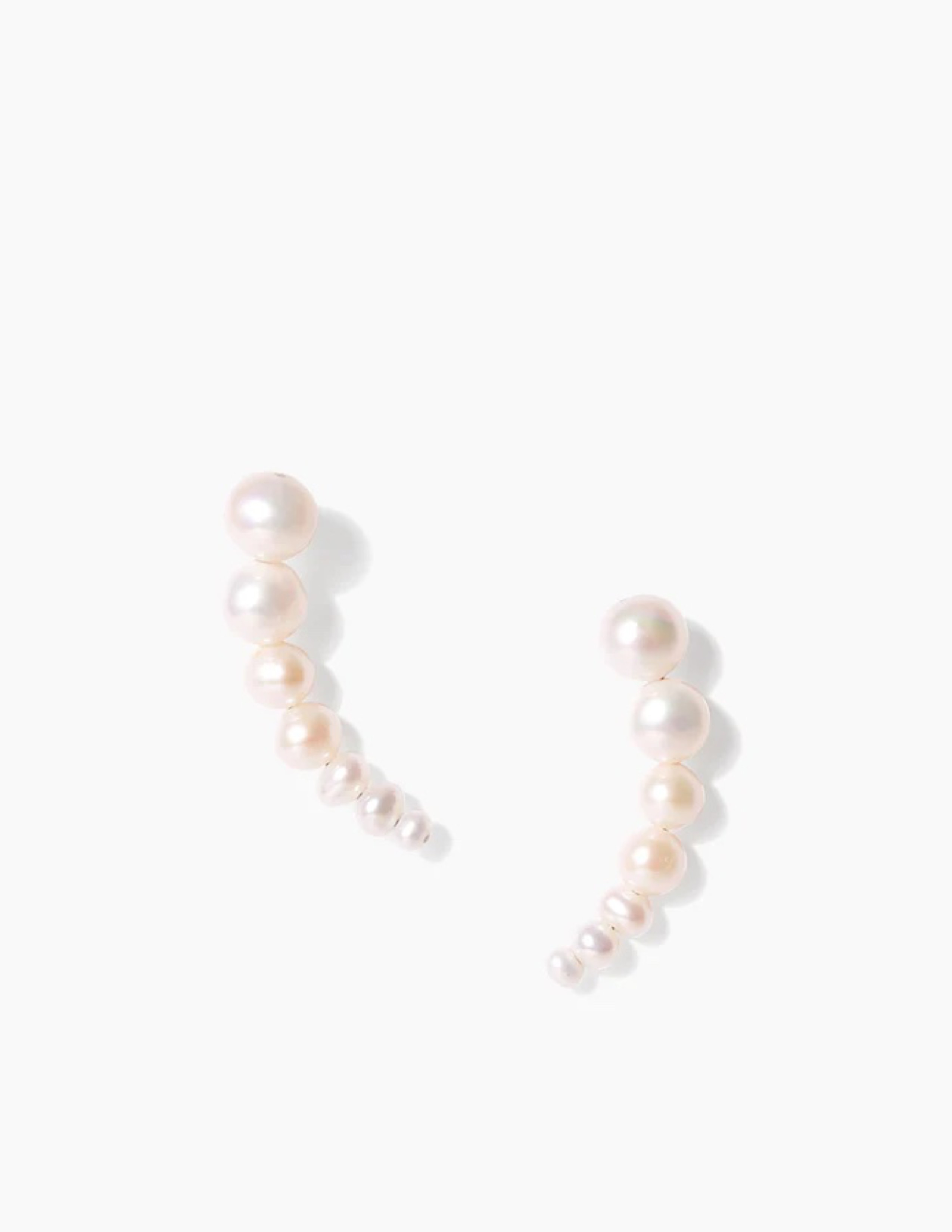 White Pearl Fountain Earrings
