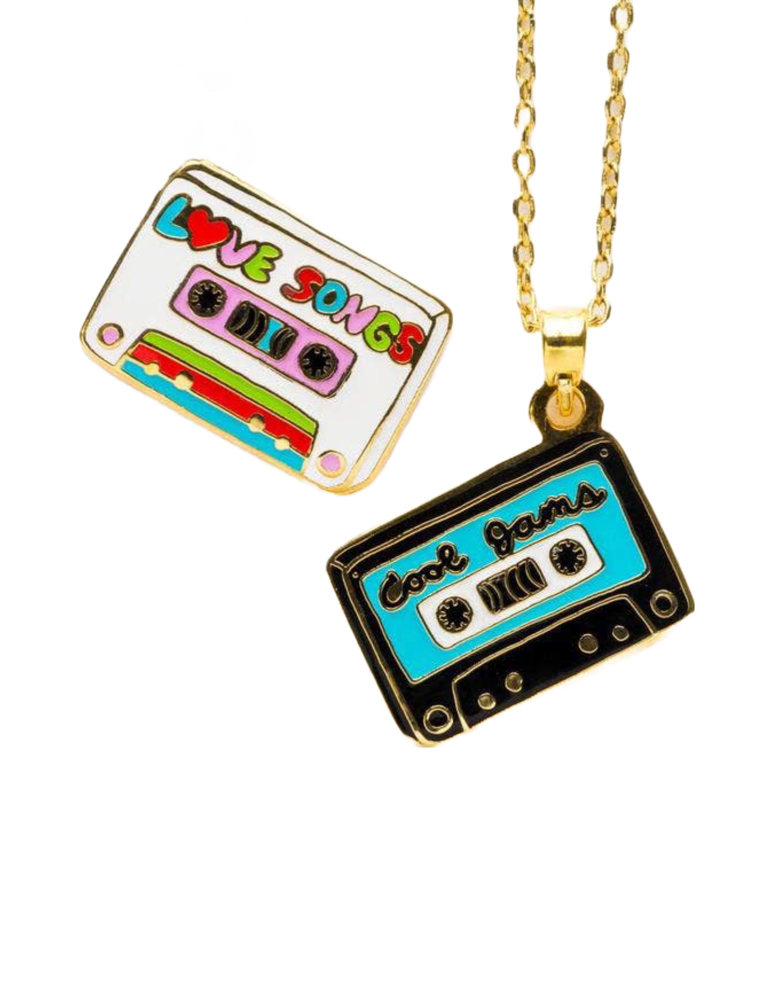 Cool Jams & Love Songs Double Sided Pendant Necklace