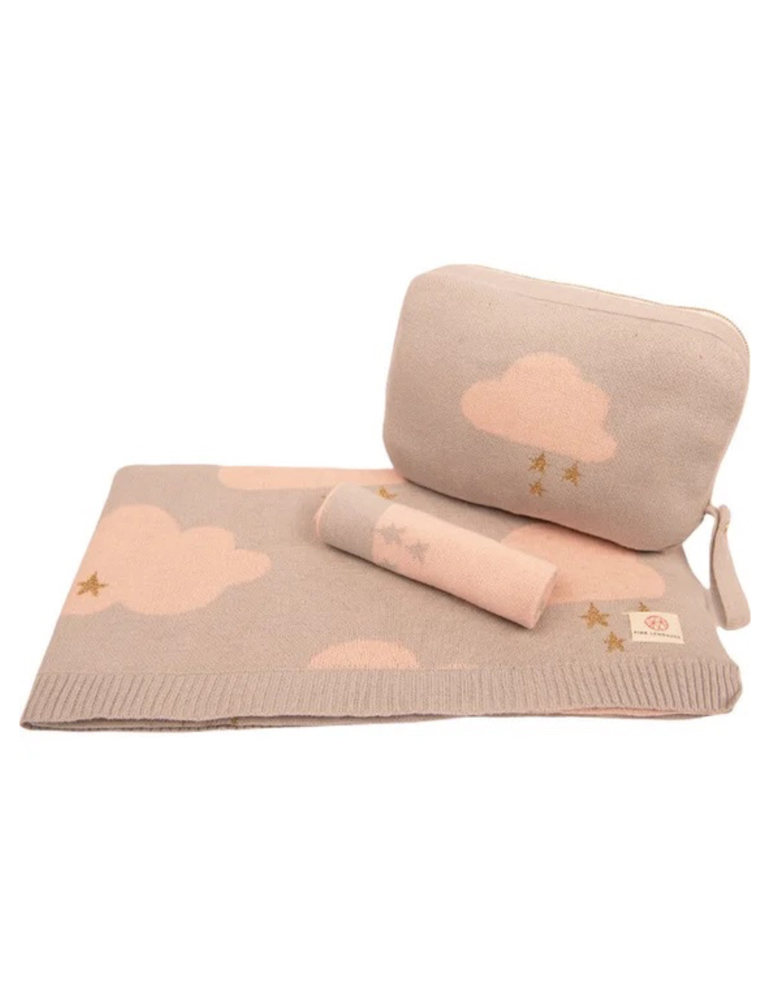Dreamy Clouds Baby Blanket Set - Baby Pink
