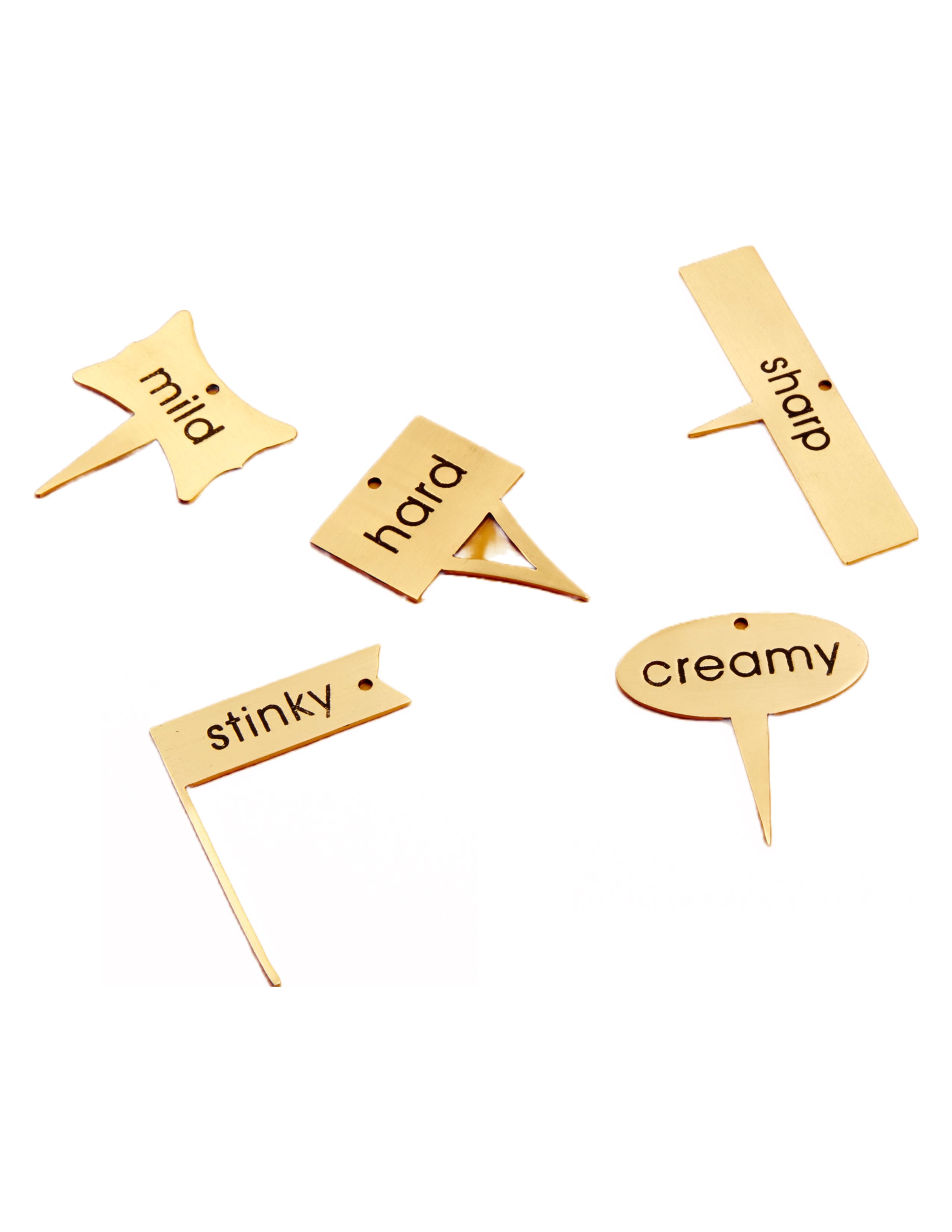 Gold Cheese Markers Set of 5