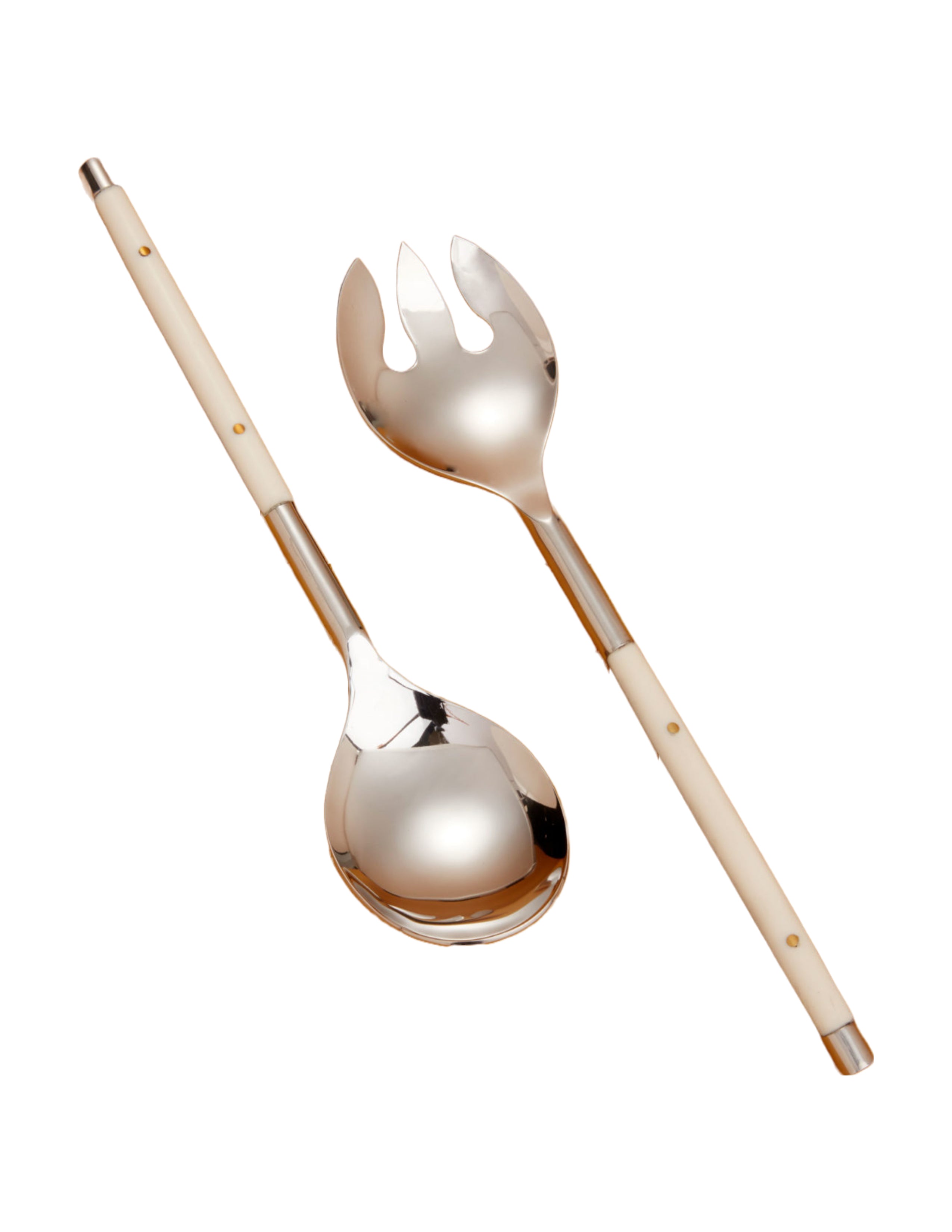 Stainless with White Inlay Serving Set