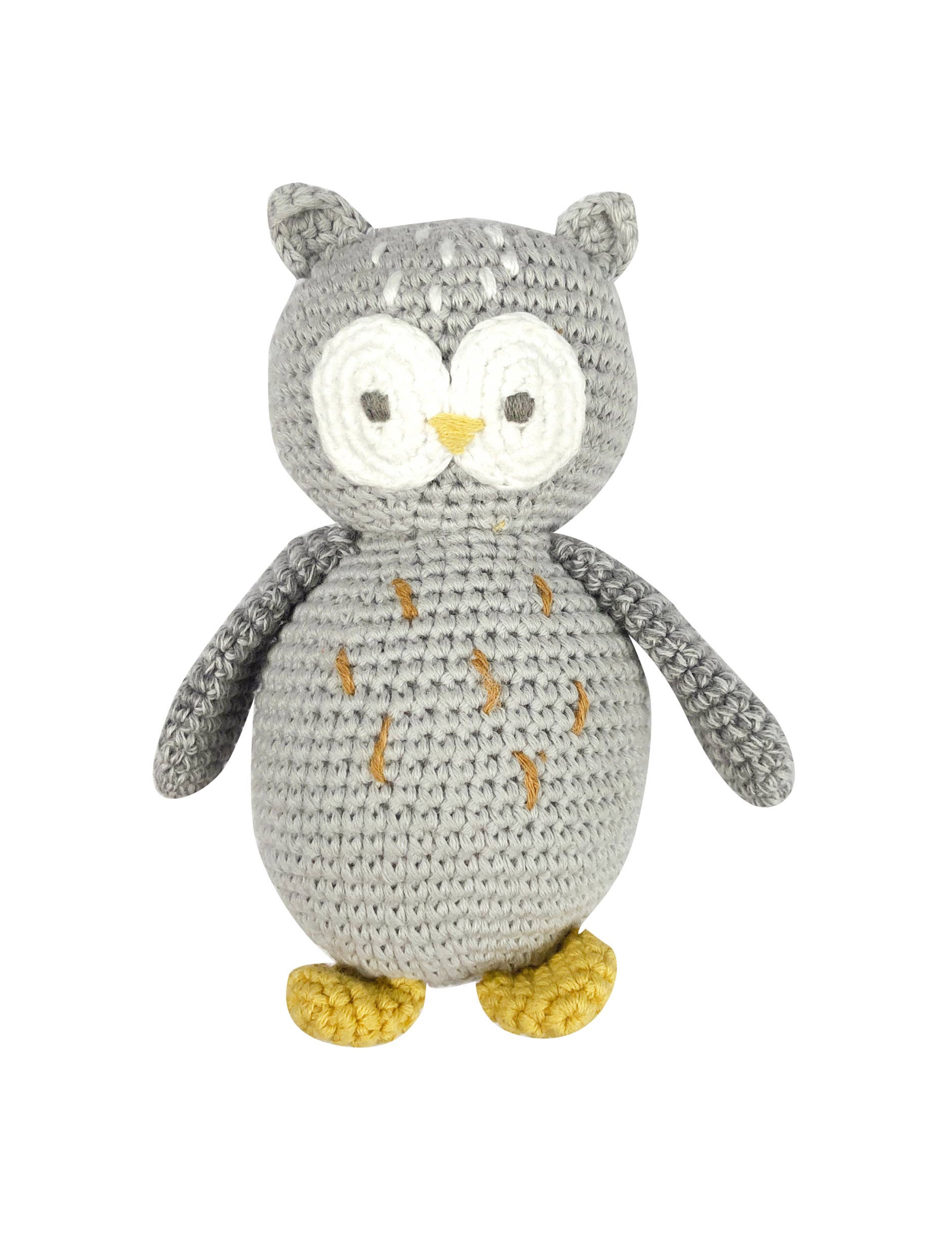 Crochet Owl Rattle Toy