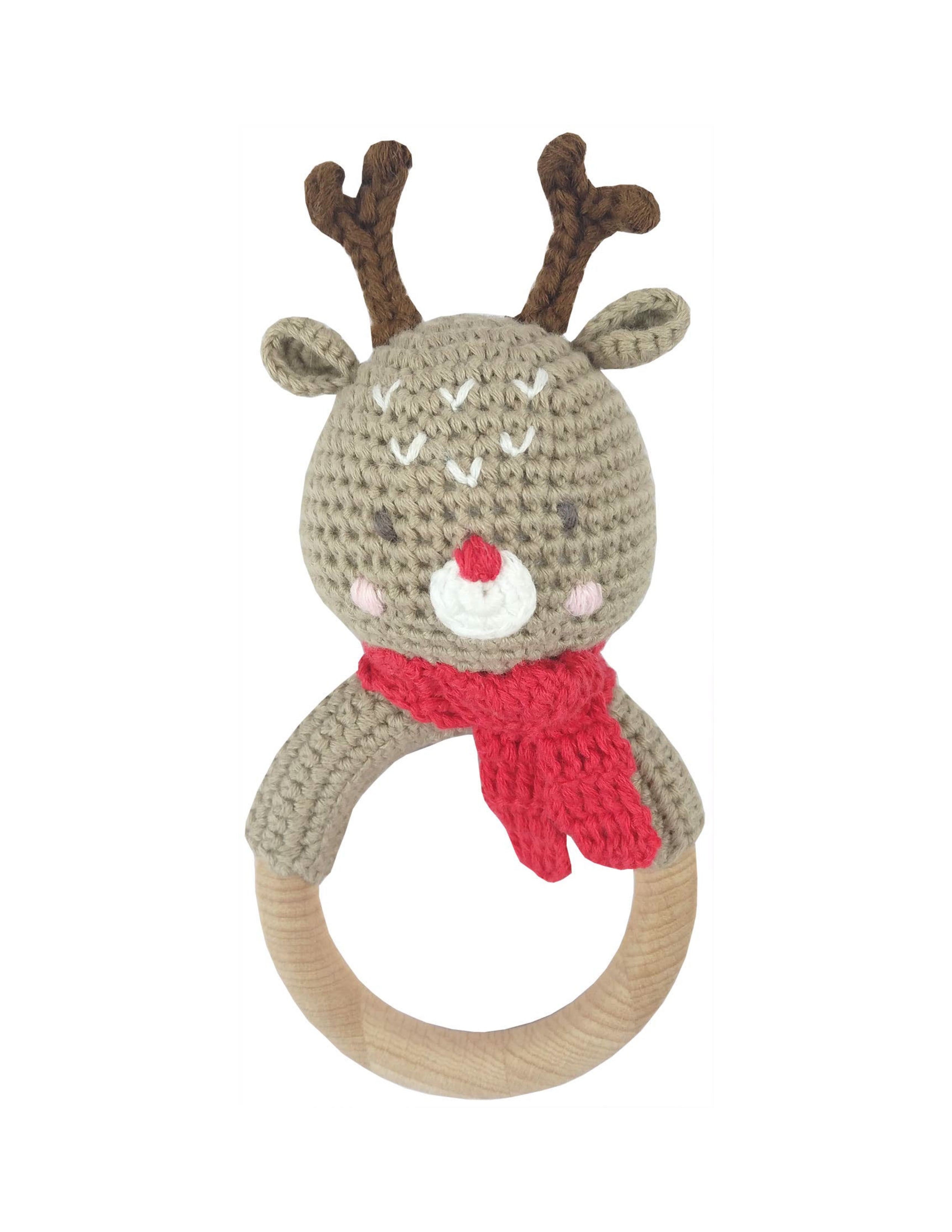 Crochet Reindeer Ring Rattle
