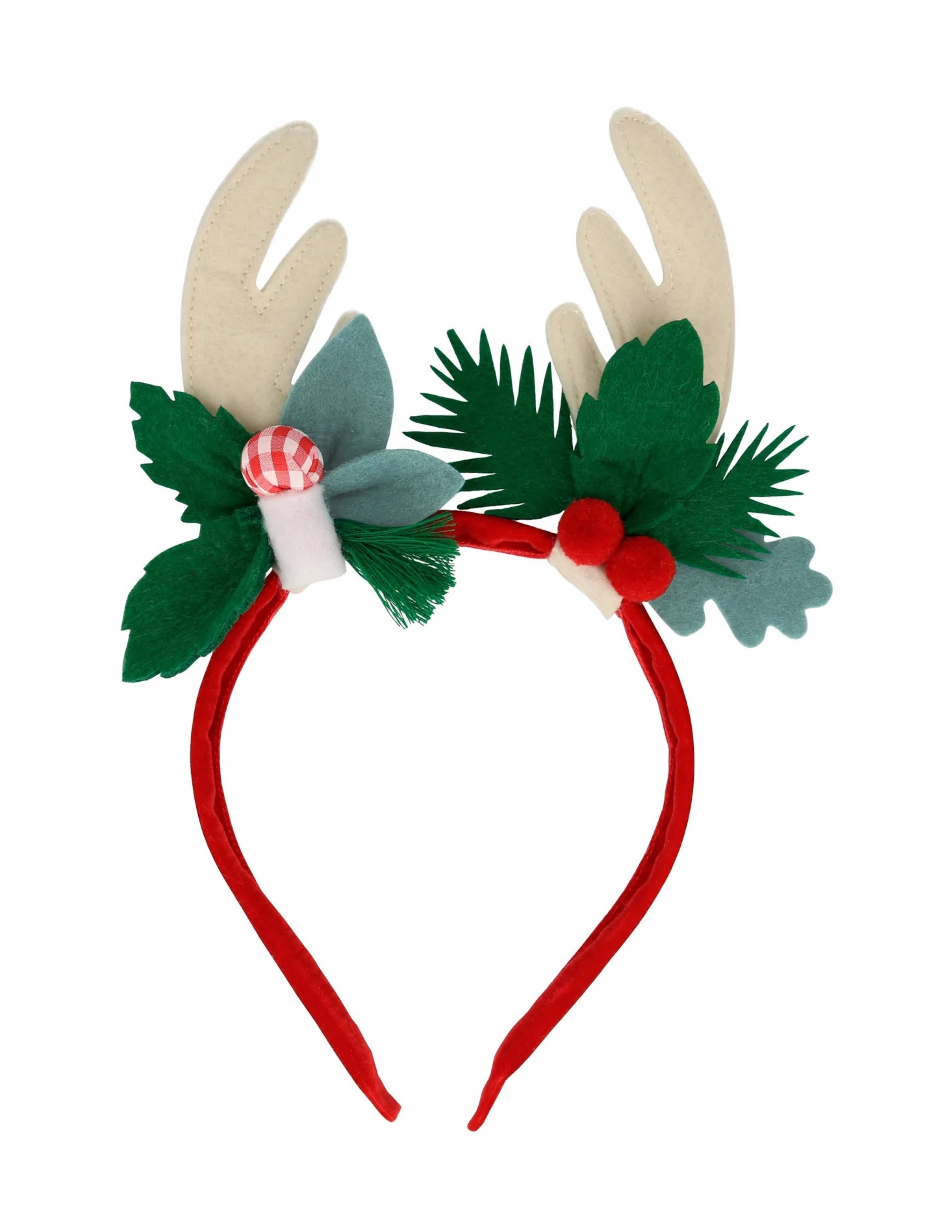 Reindeer Headband with Holly