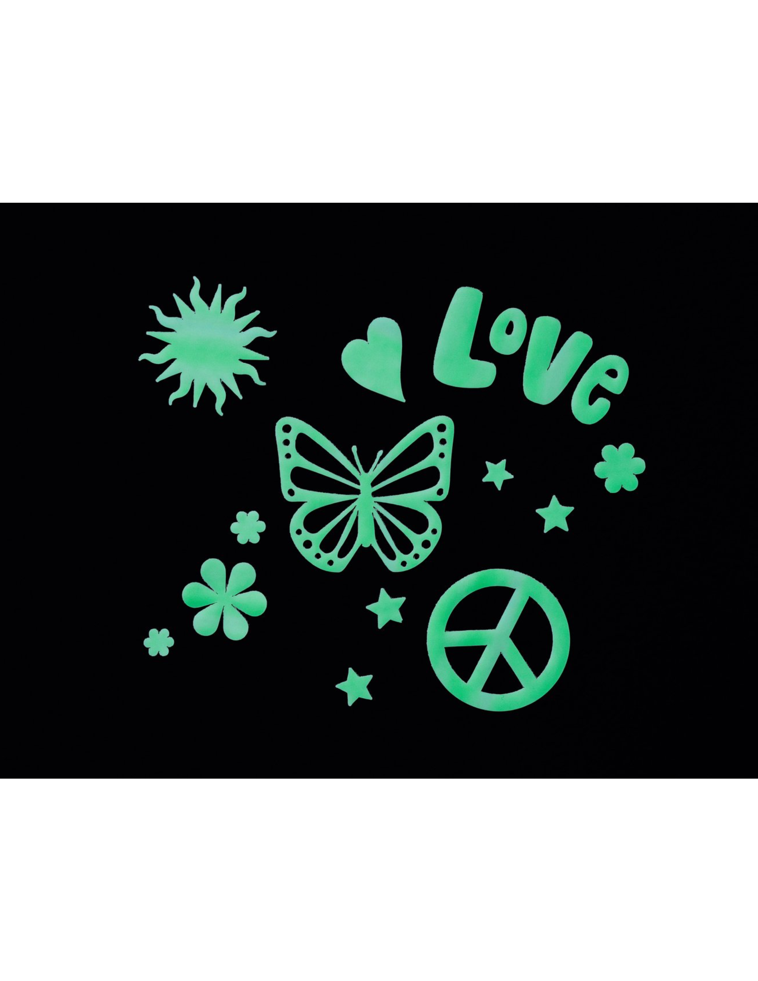 Glow-In-The-Dark-Stickers - Peace and Love