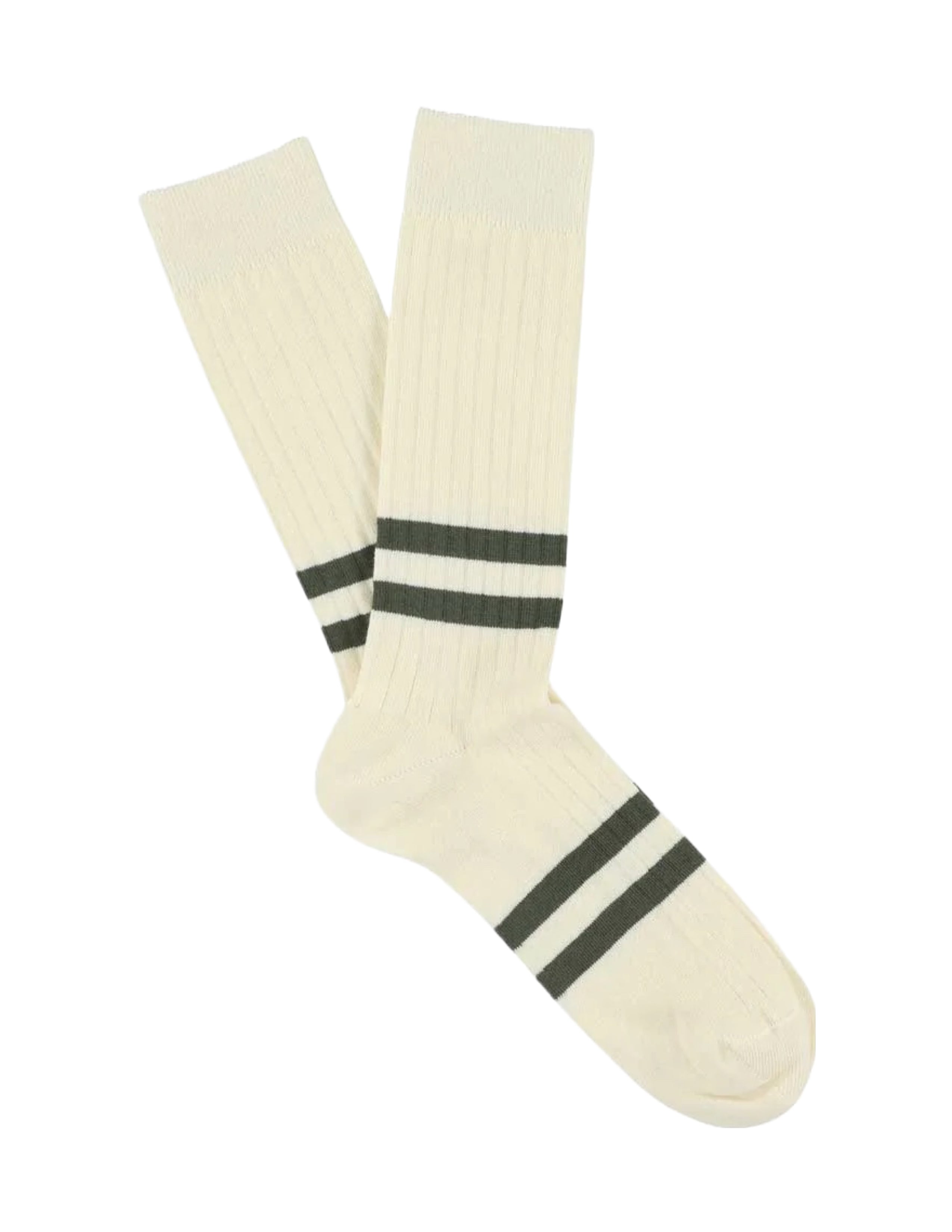 Stripe Socks - Ecru/Khaki