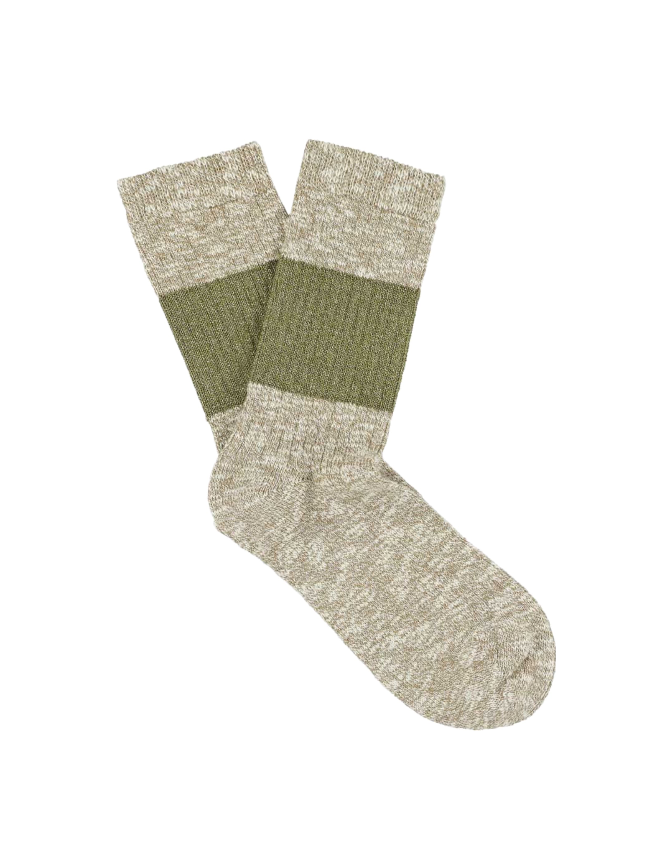 Women's Melange Lurex Band Socks - Anis/Green