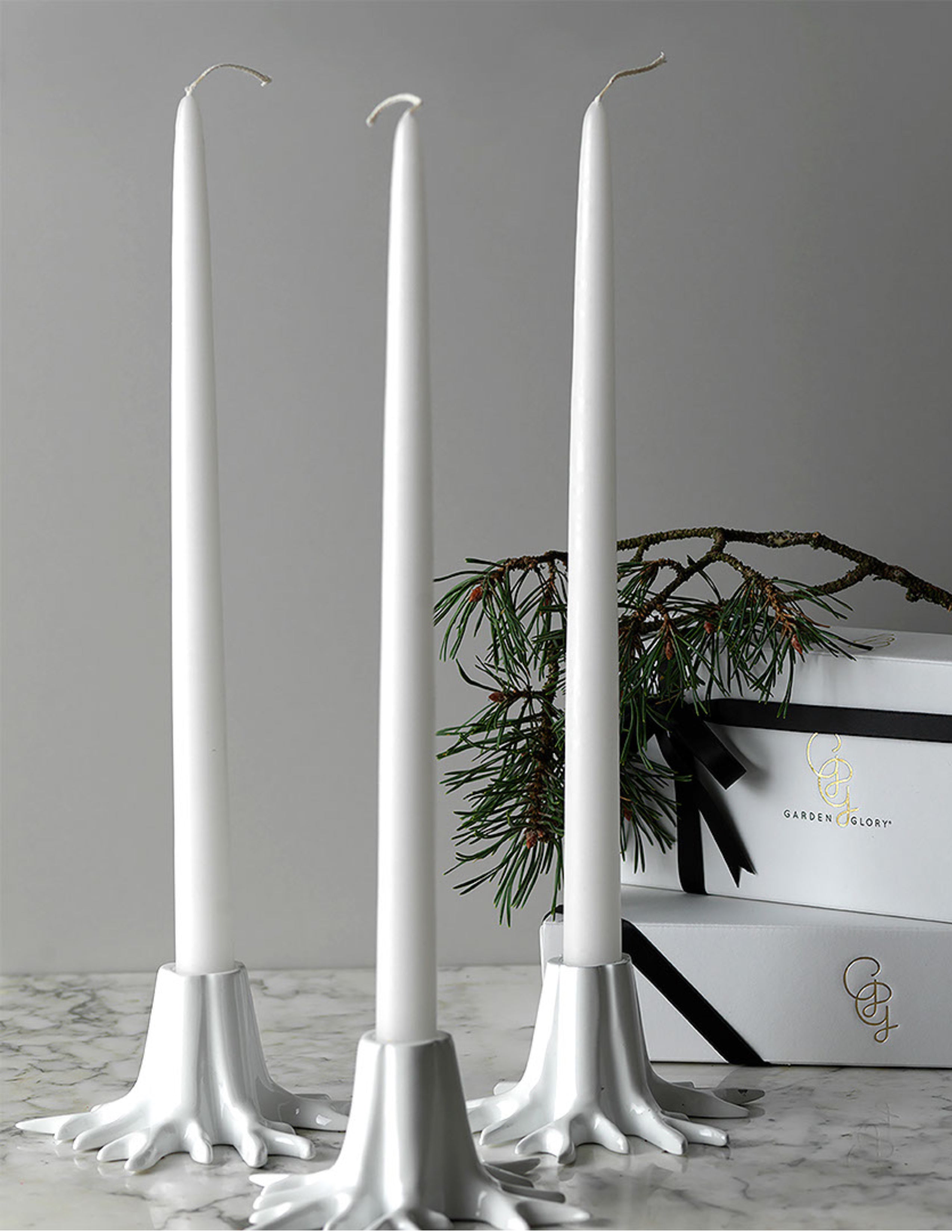 Candle Holder "Mini Root" - White