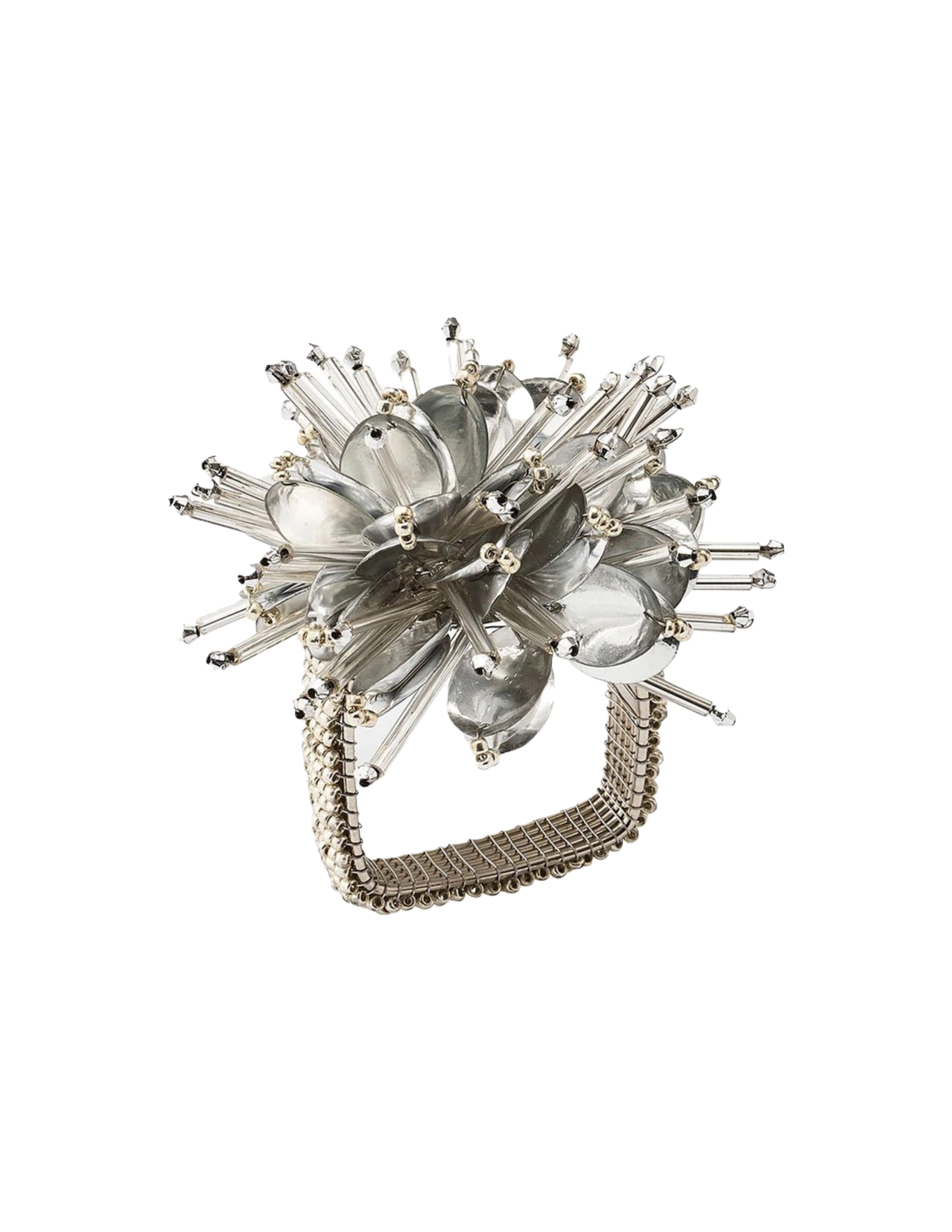 Starburst Napkin Ring Set/4 - Silver