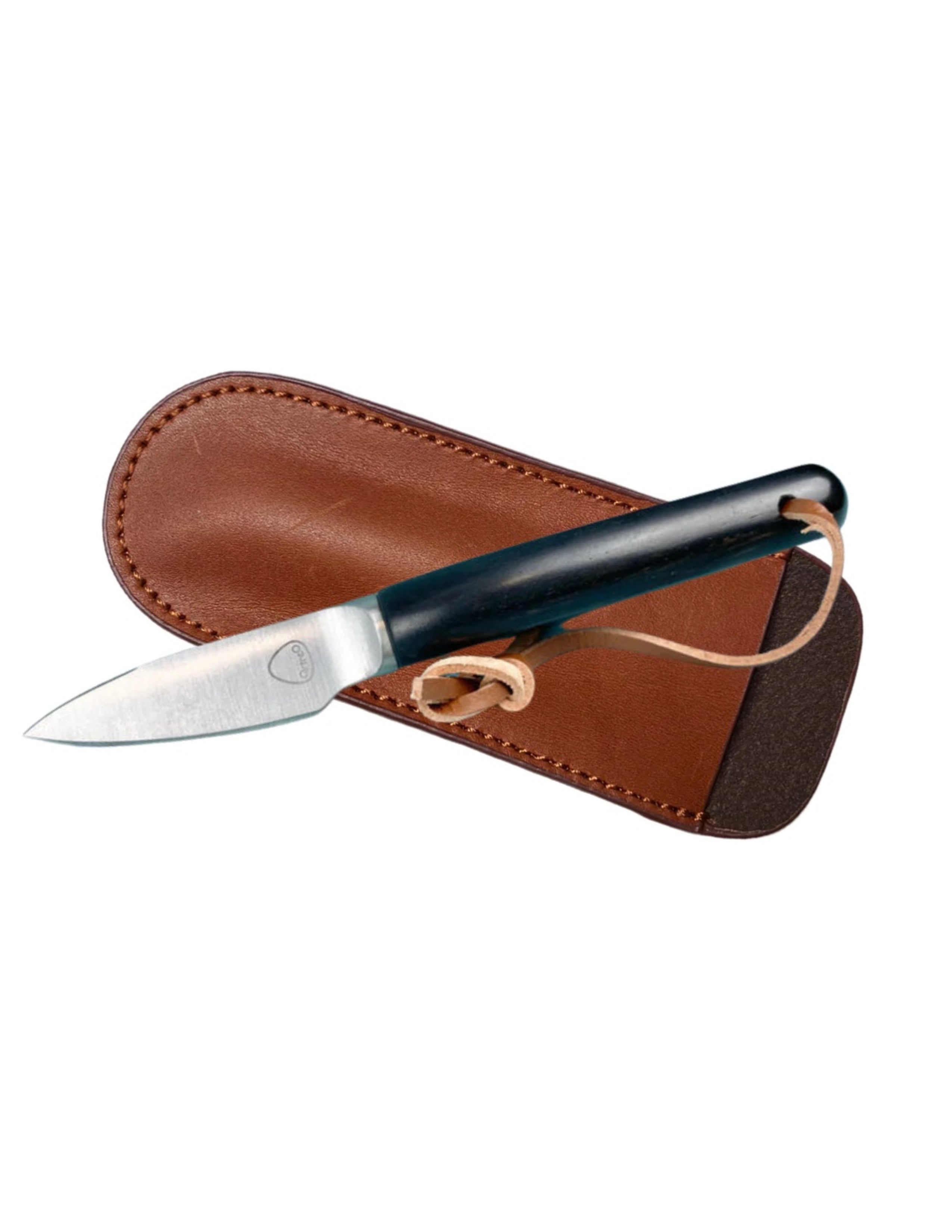 Ecallier Oyster Knife in Leather Pouch - Wenge