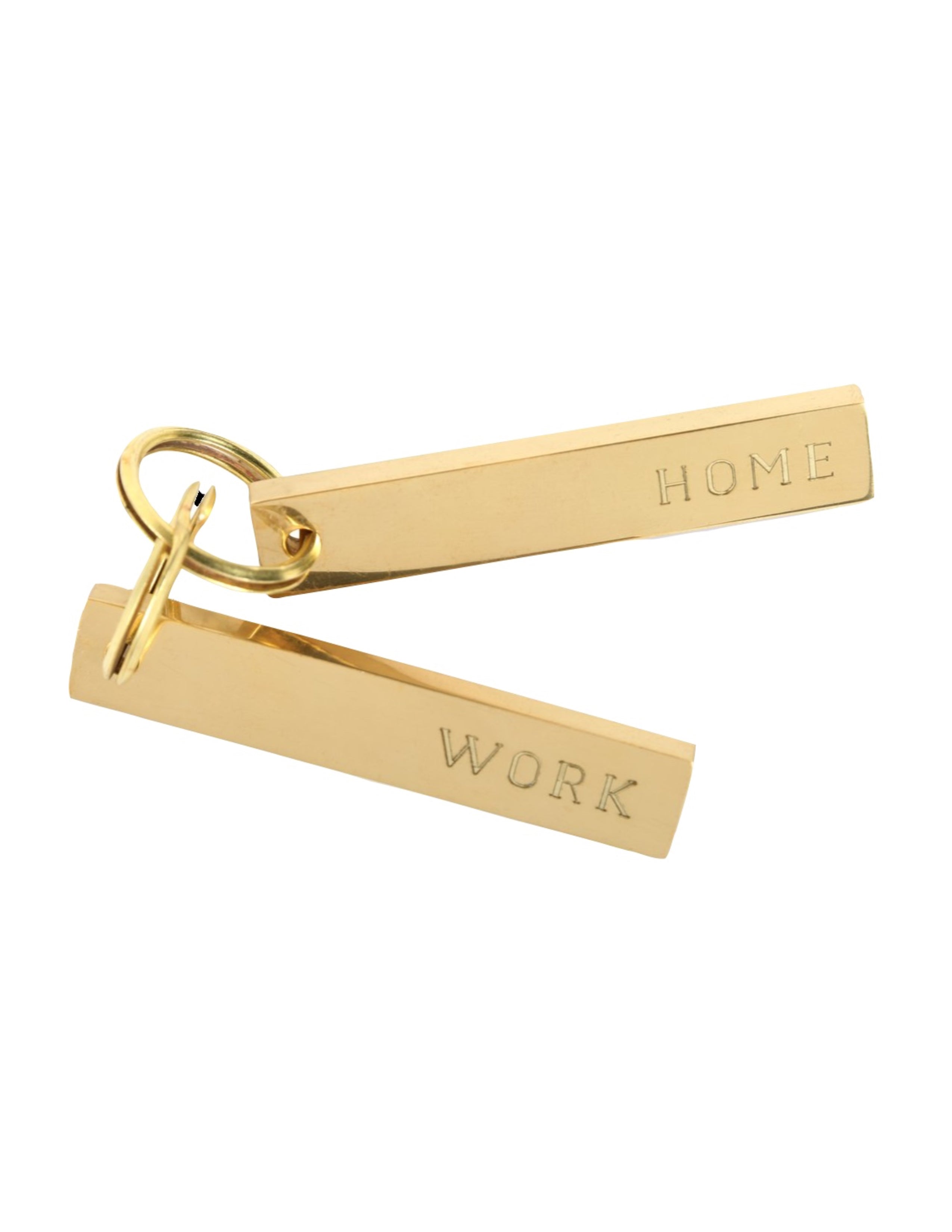 Brass Home & Work Key Chain Pair