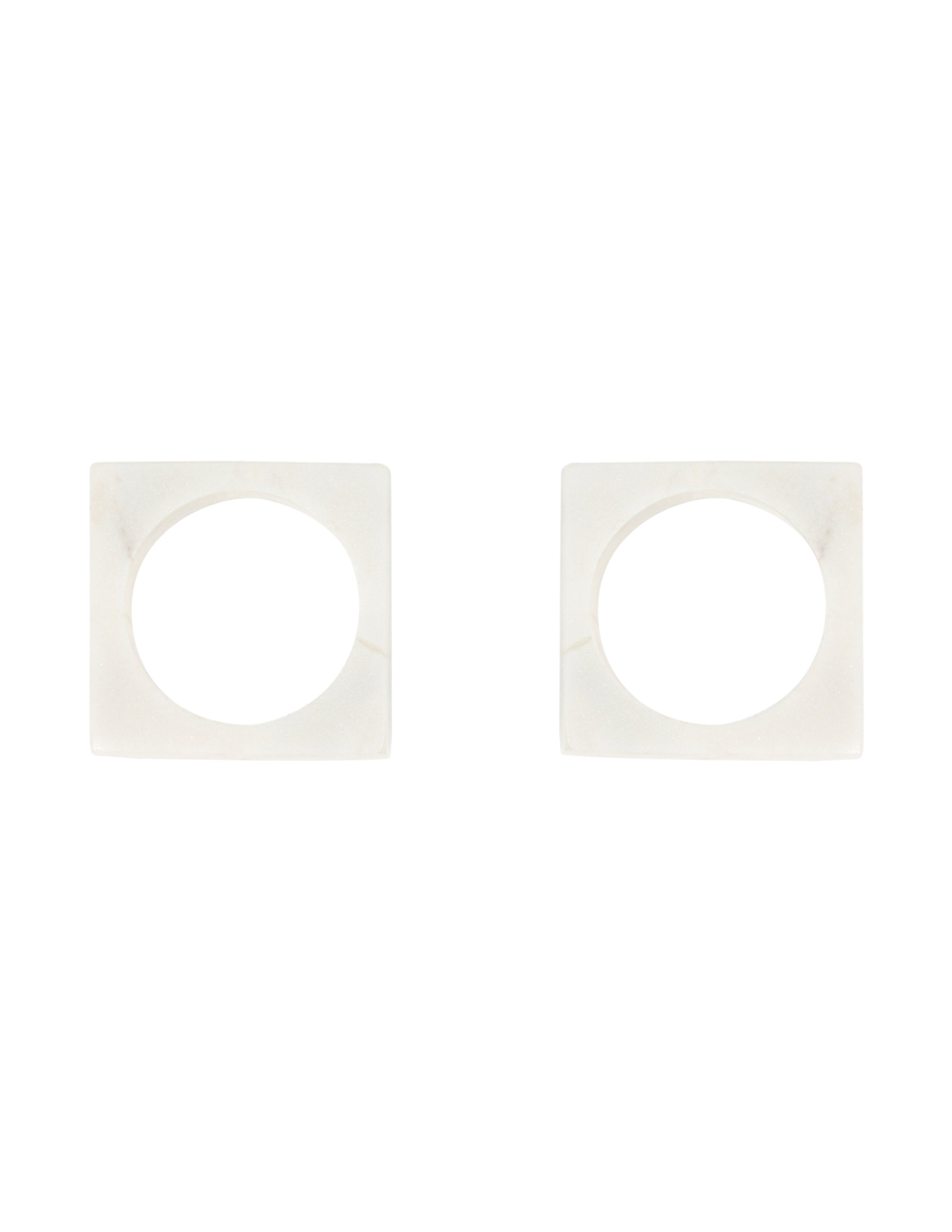 Marble Napkin Ring Set of 2 - White