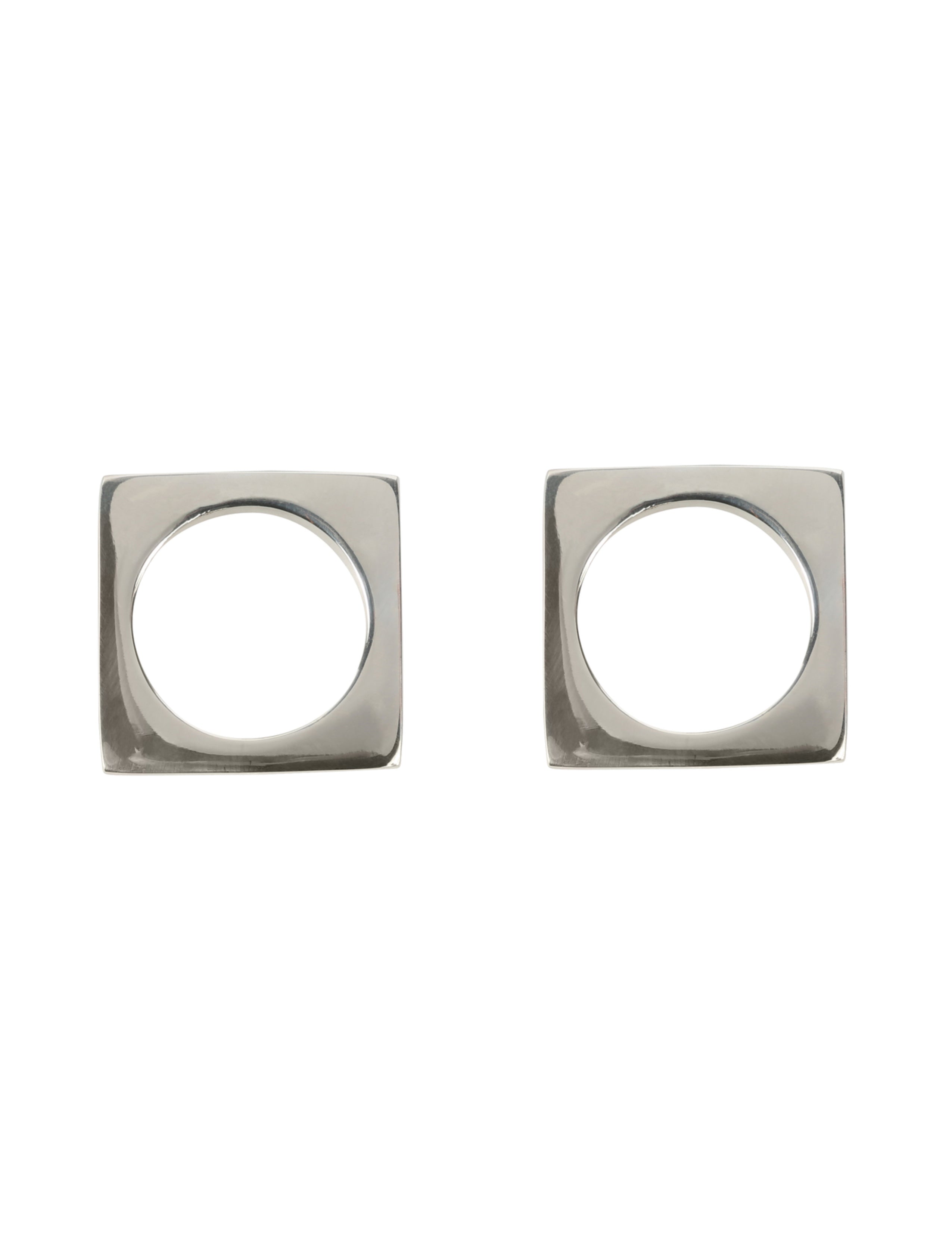 Modernist Napkin Ring Set of 2 - Silver Plated