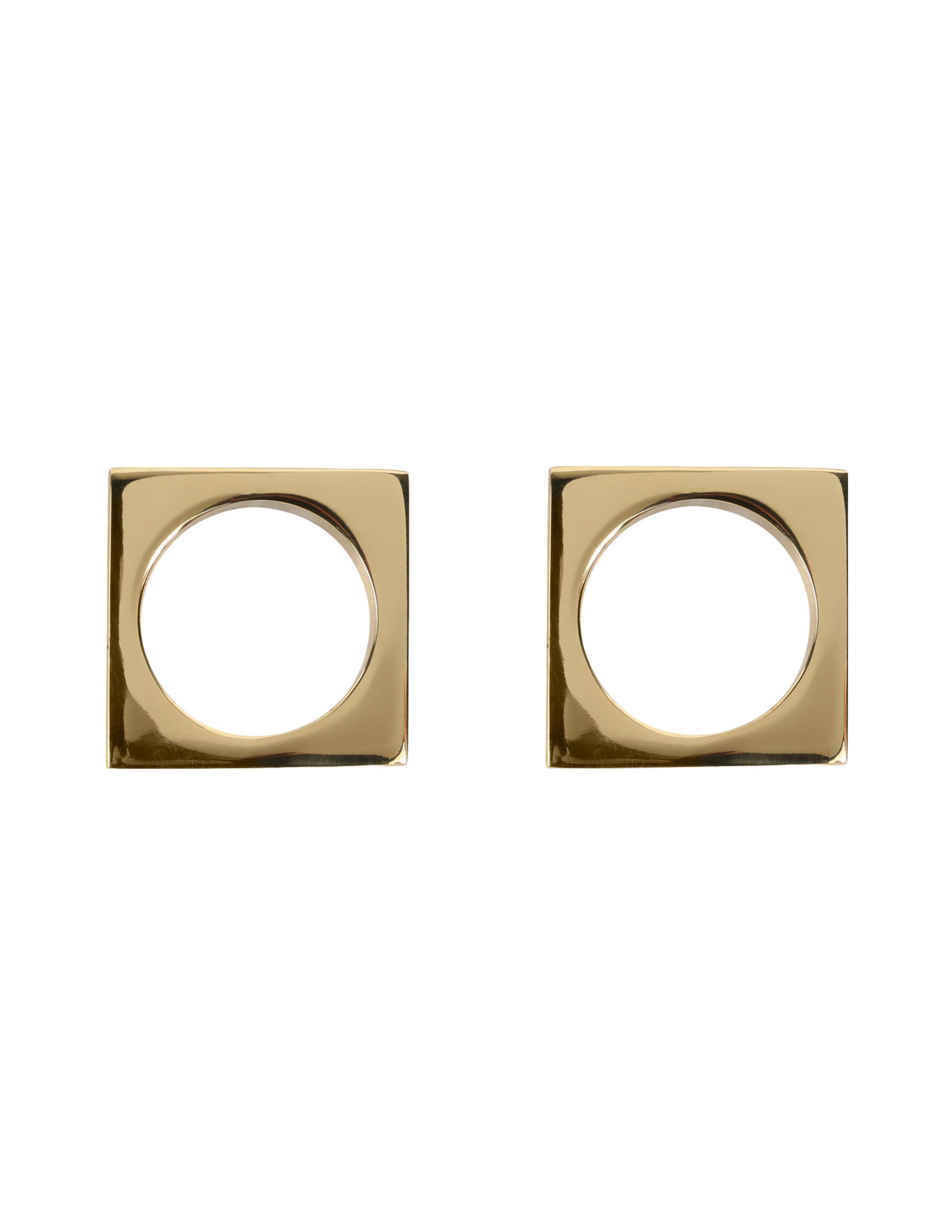 Modernist Napkin Ring Set of 2 - Brass