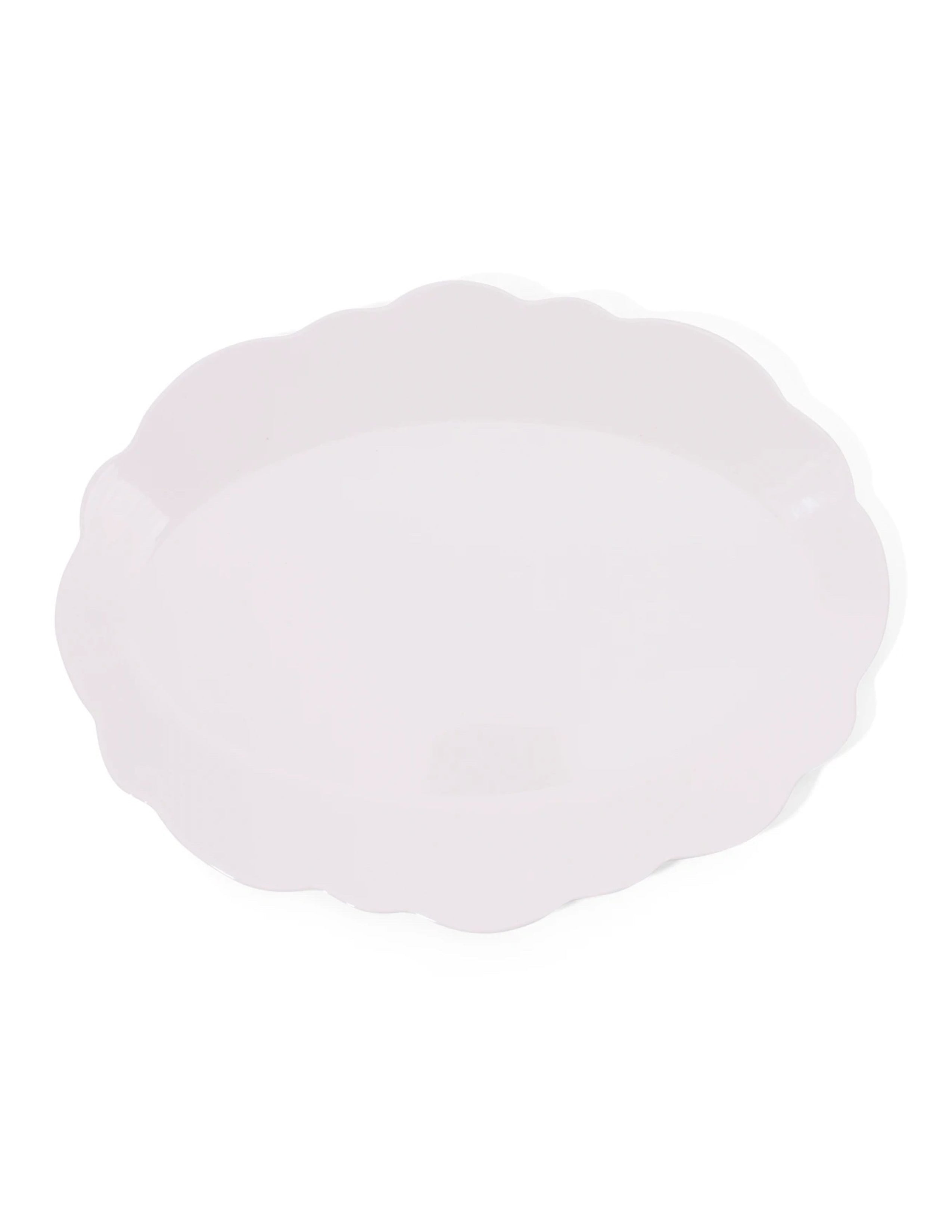 Scalloped Oval Serving Platter - Cream