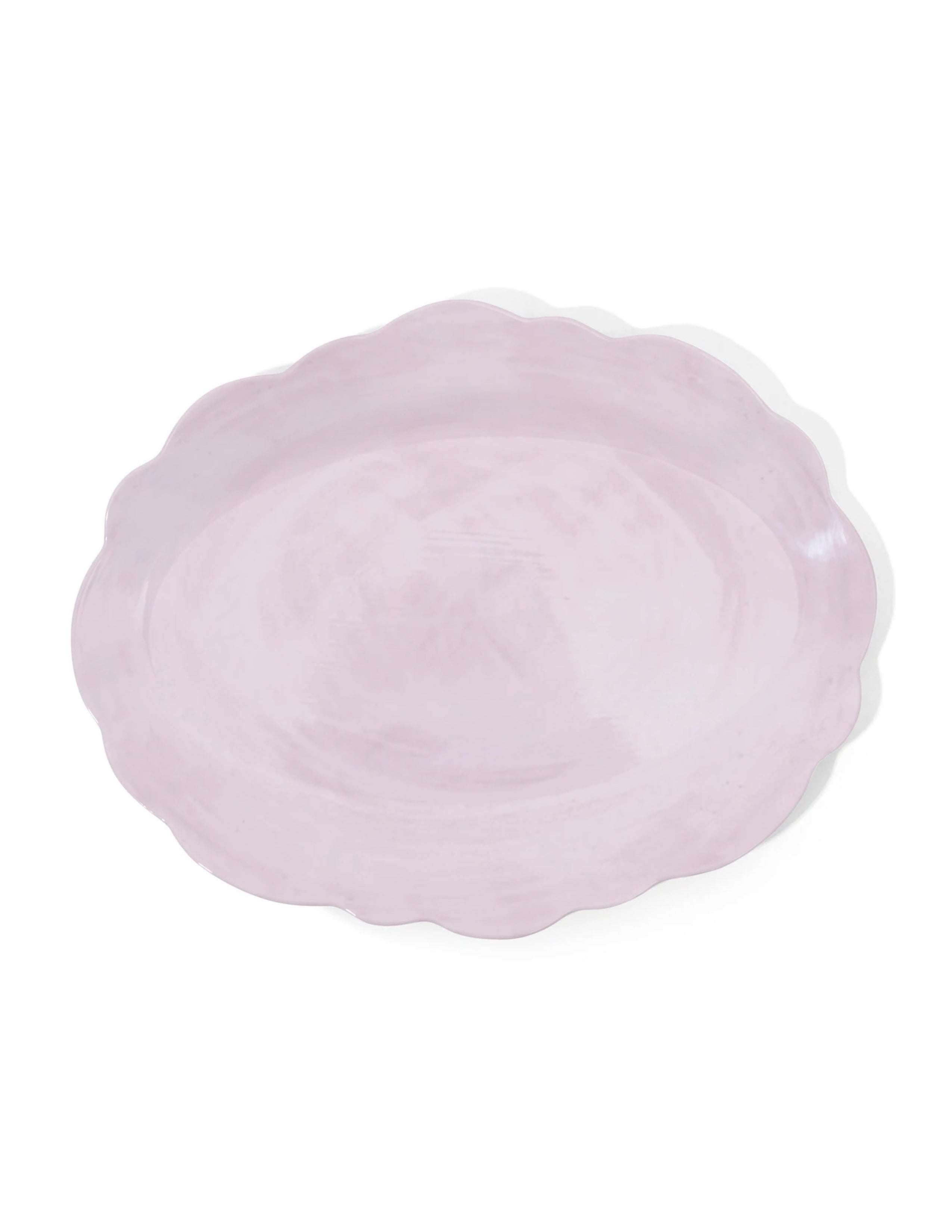 Scalloped Oval Serving Platter - Pottery White