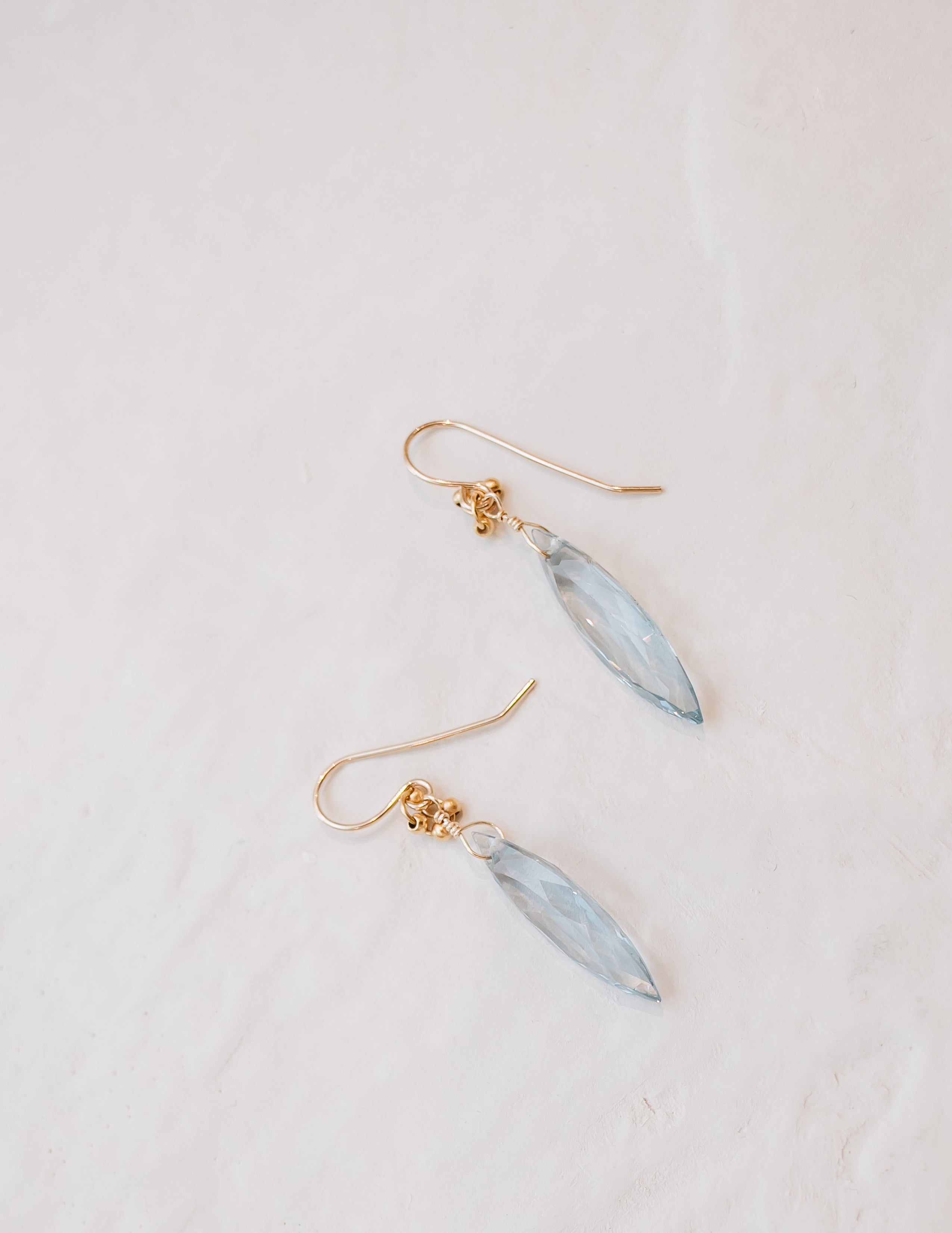 Marquise Aqua Quartz with Berry Detail Earrings