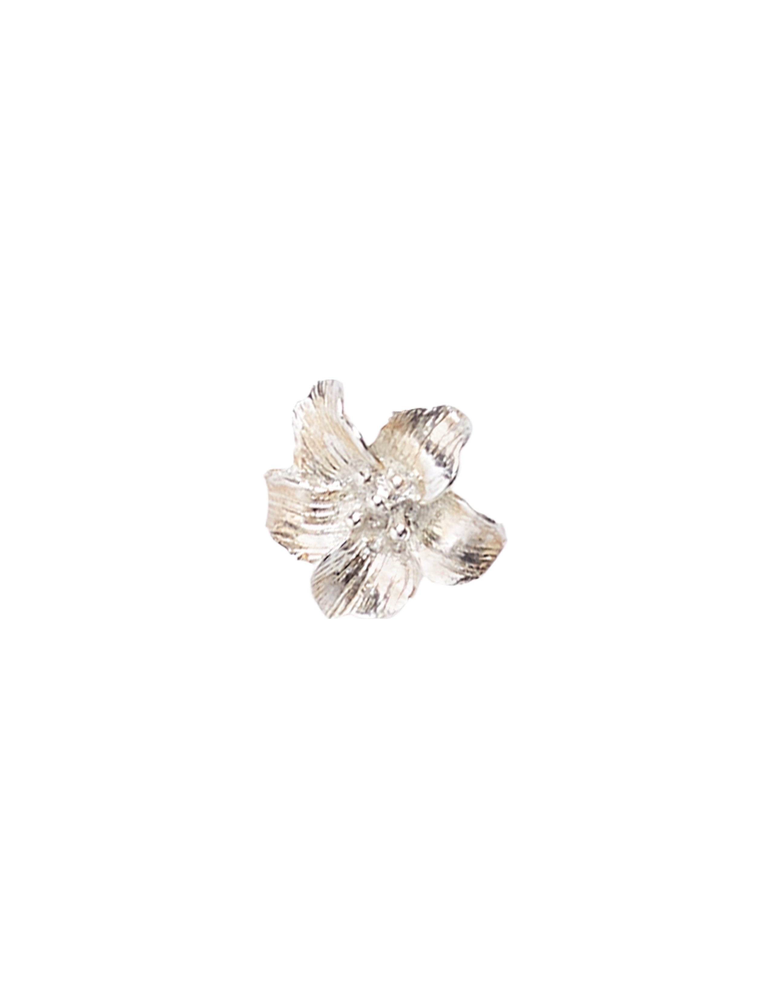 Silver Hibiscus Stud Earrings