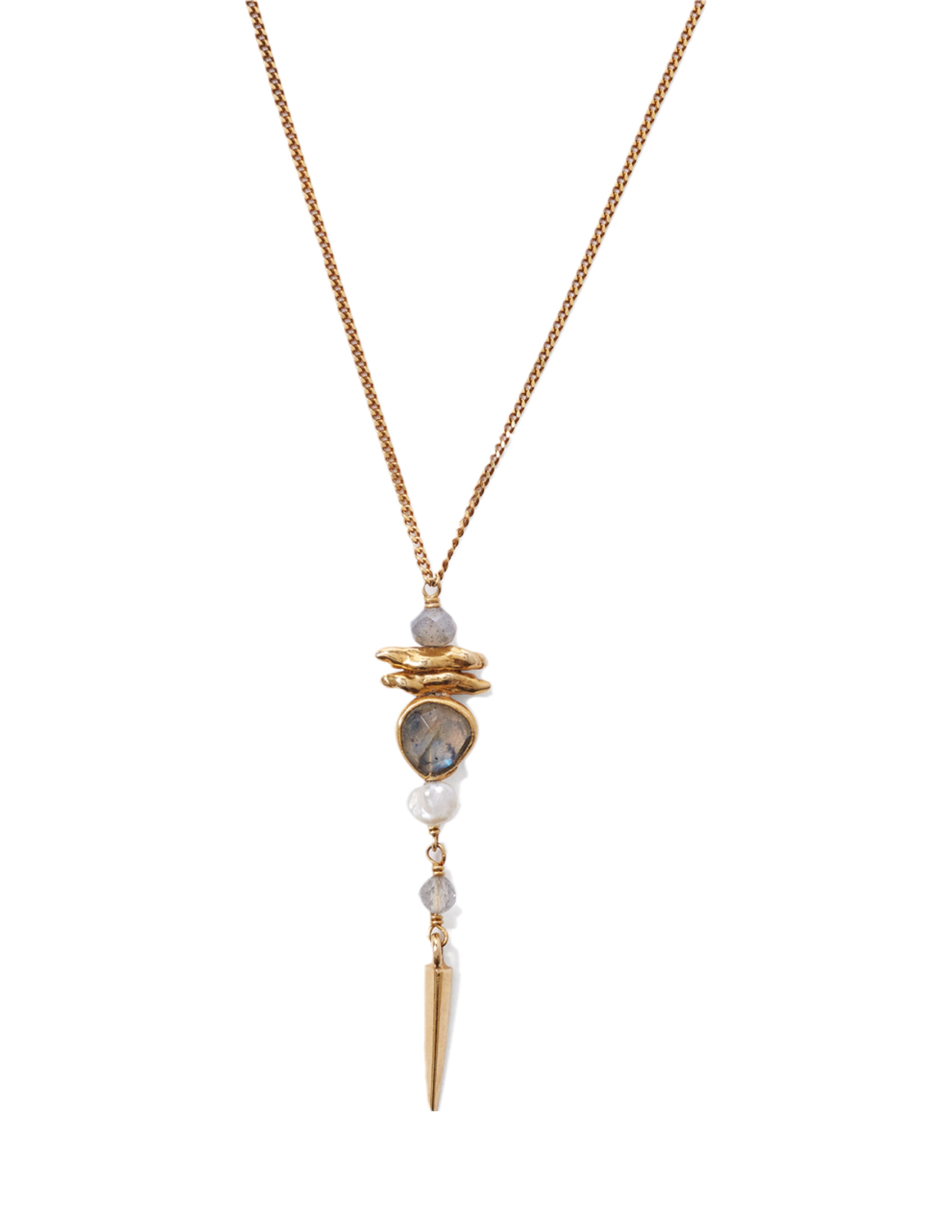 Labradorite Gold Meso Necklace
