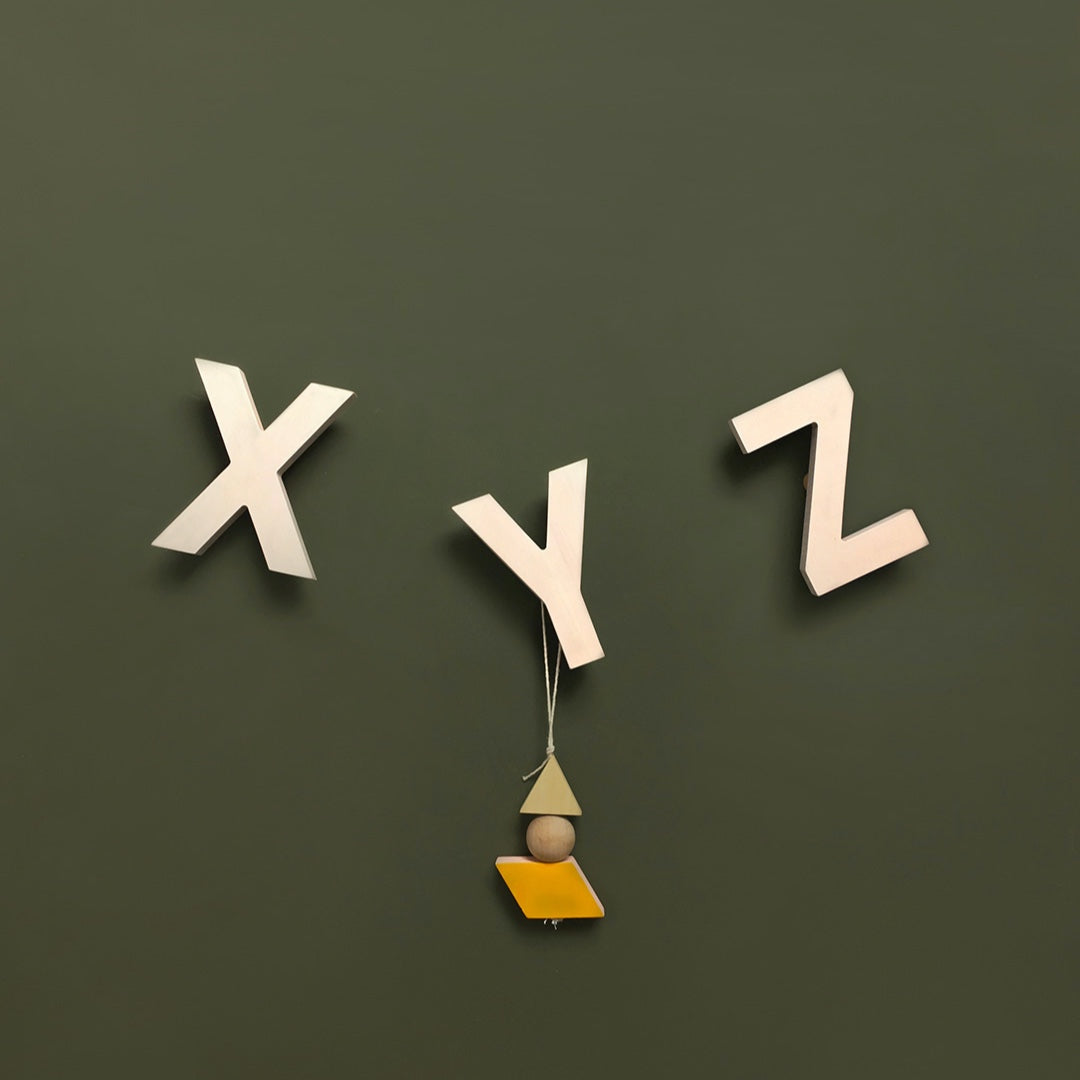 Alphabet Soup Wall Hooks XYZ - Natural