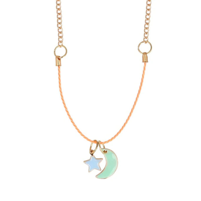 Enamel Moon & Star Necklace