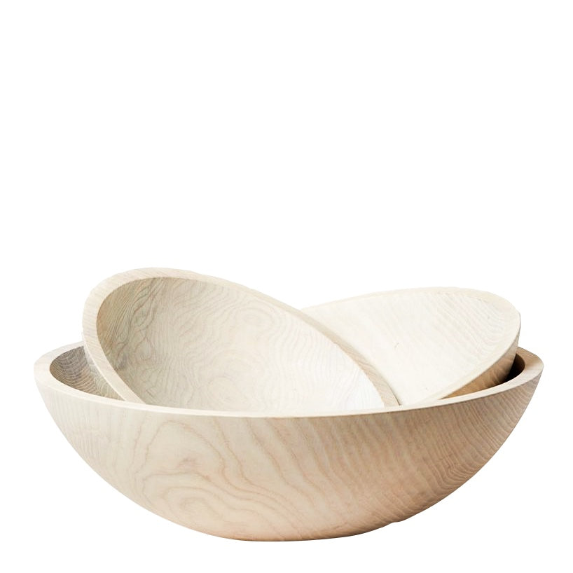 Crafted Wooden Bowl - White
