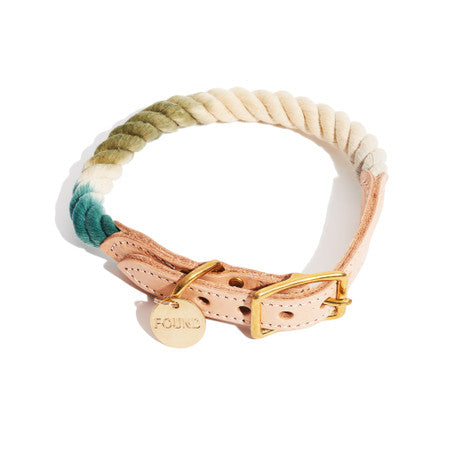 The Catskill Ombre Rope & Leather Dog and Cat Collar