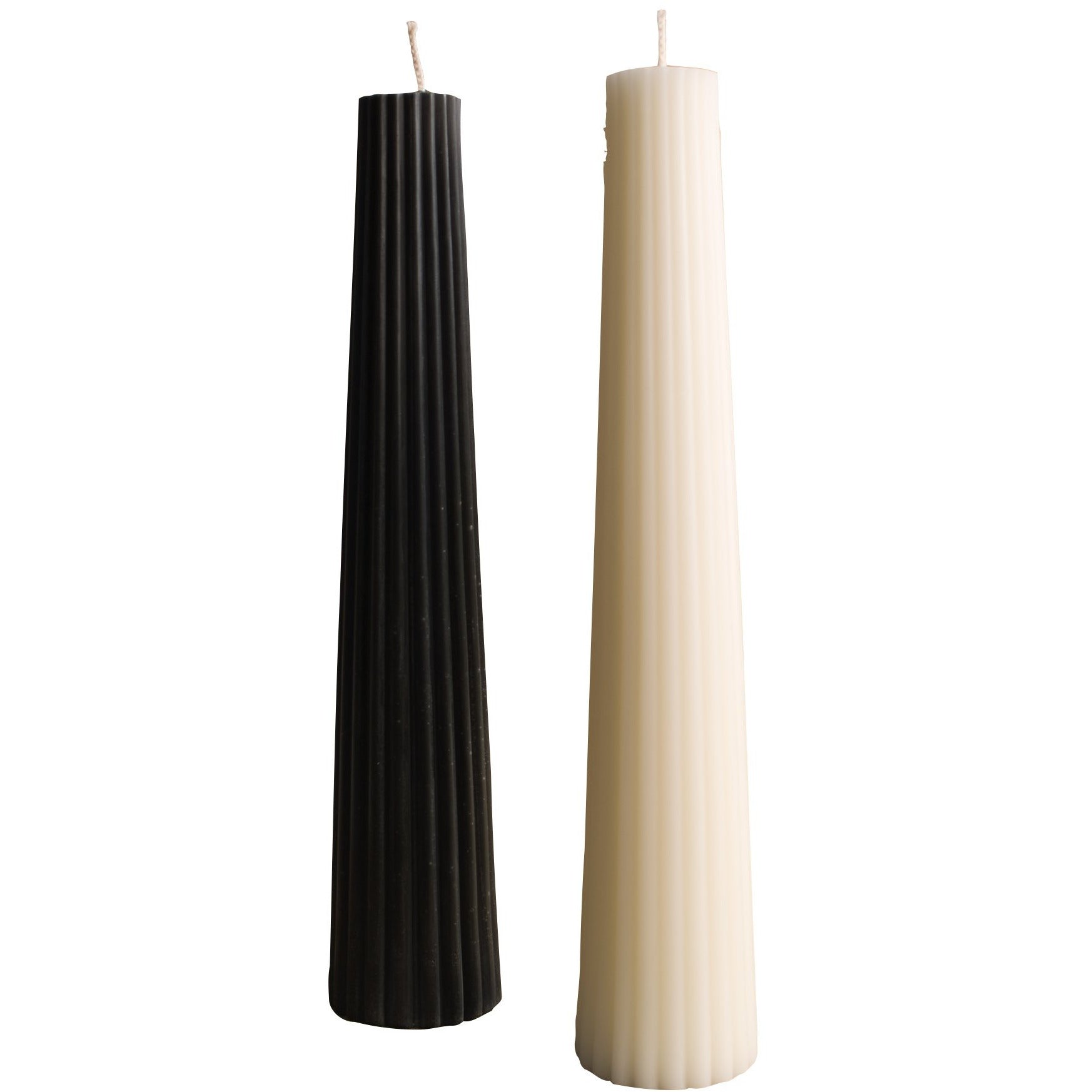 Fluted Pillar Candle - Black
