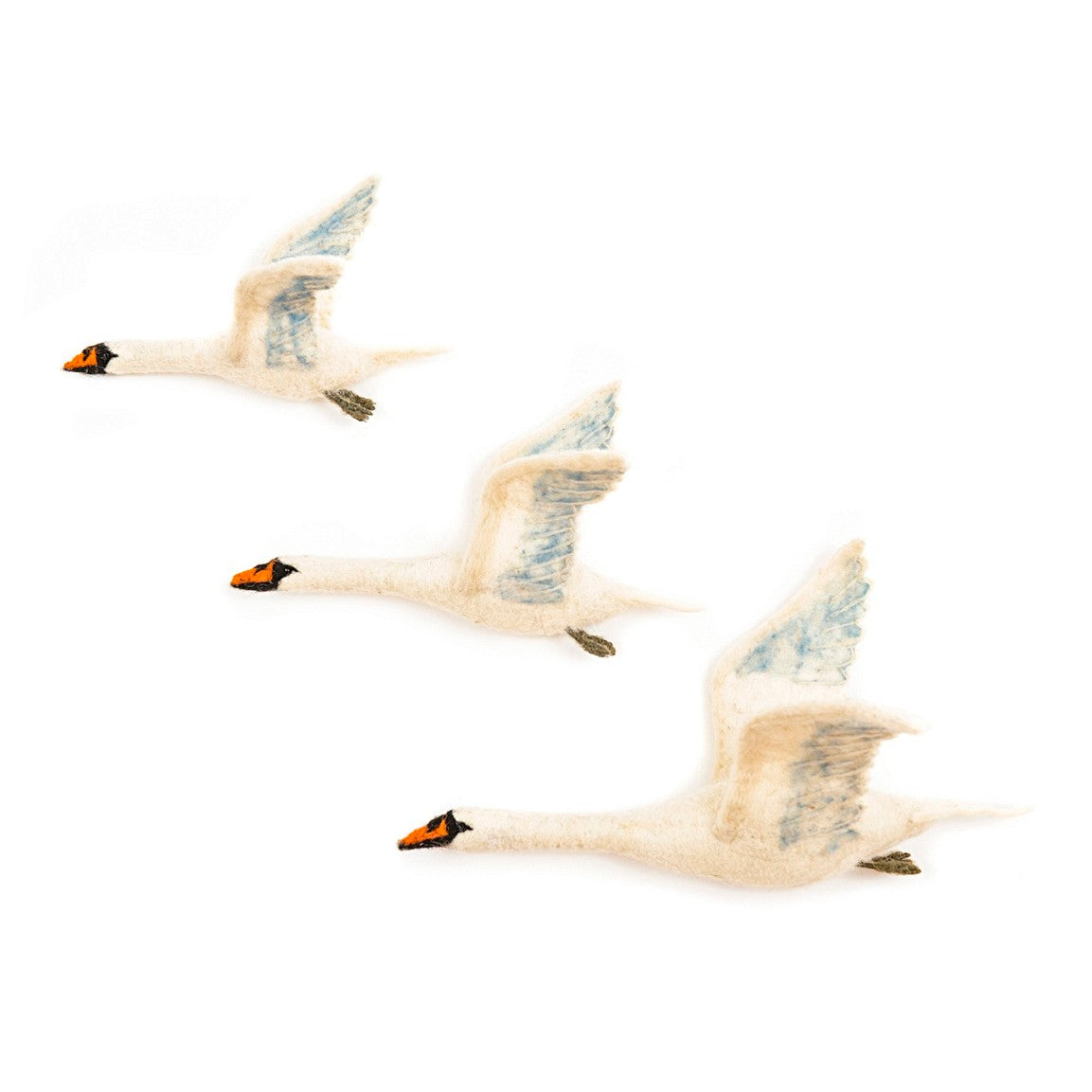Flying Swans Wall Trio